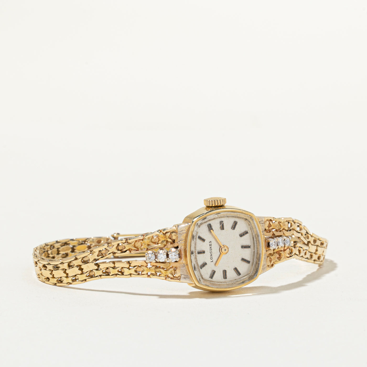 'Longines' Swiss 14k Diamond Accented Watch | 0.16ctw