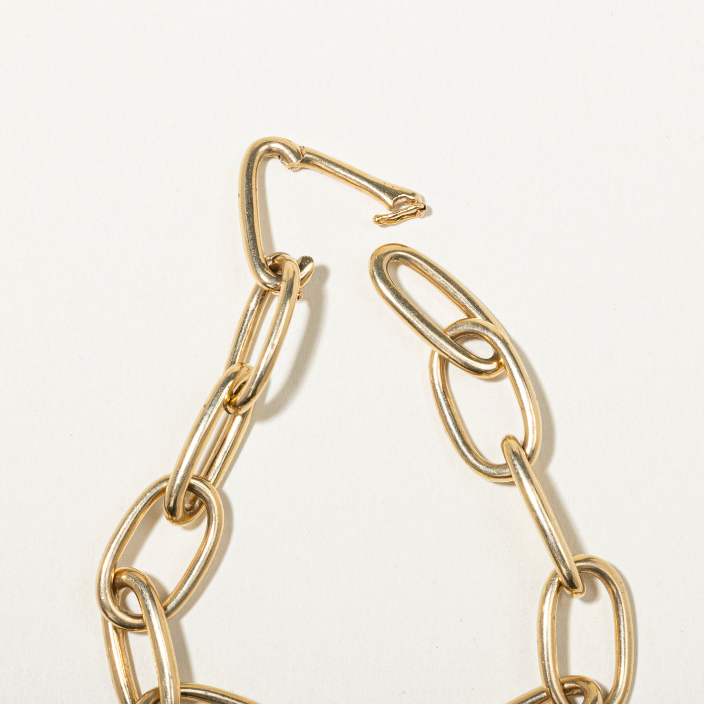 14k Diamond Accented Large Paperclip Chain Bracelet | 0.25ctw