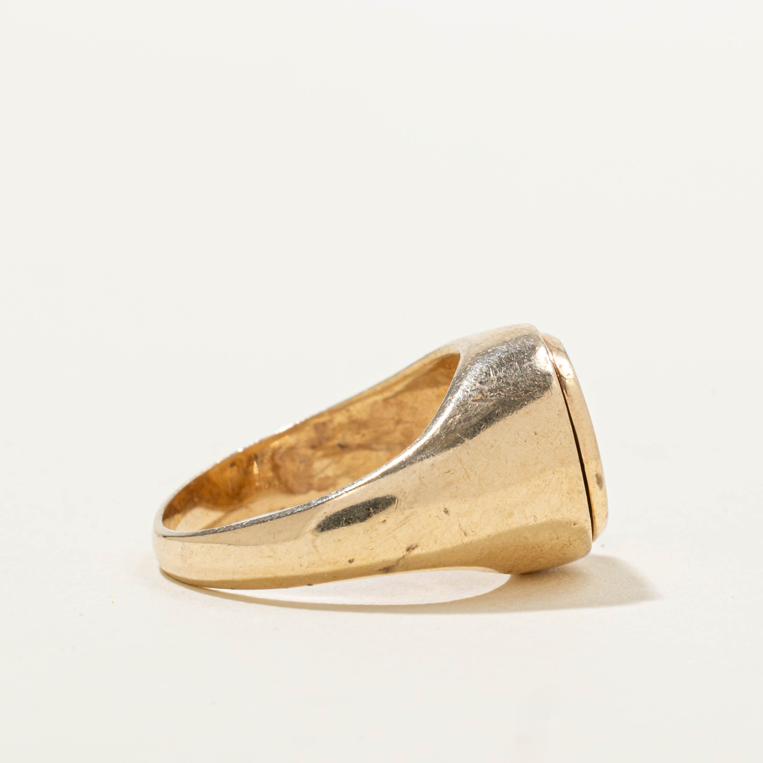 10k Diamond "Standard Radio" Signet Ring | SZ 4