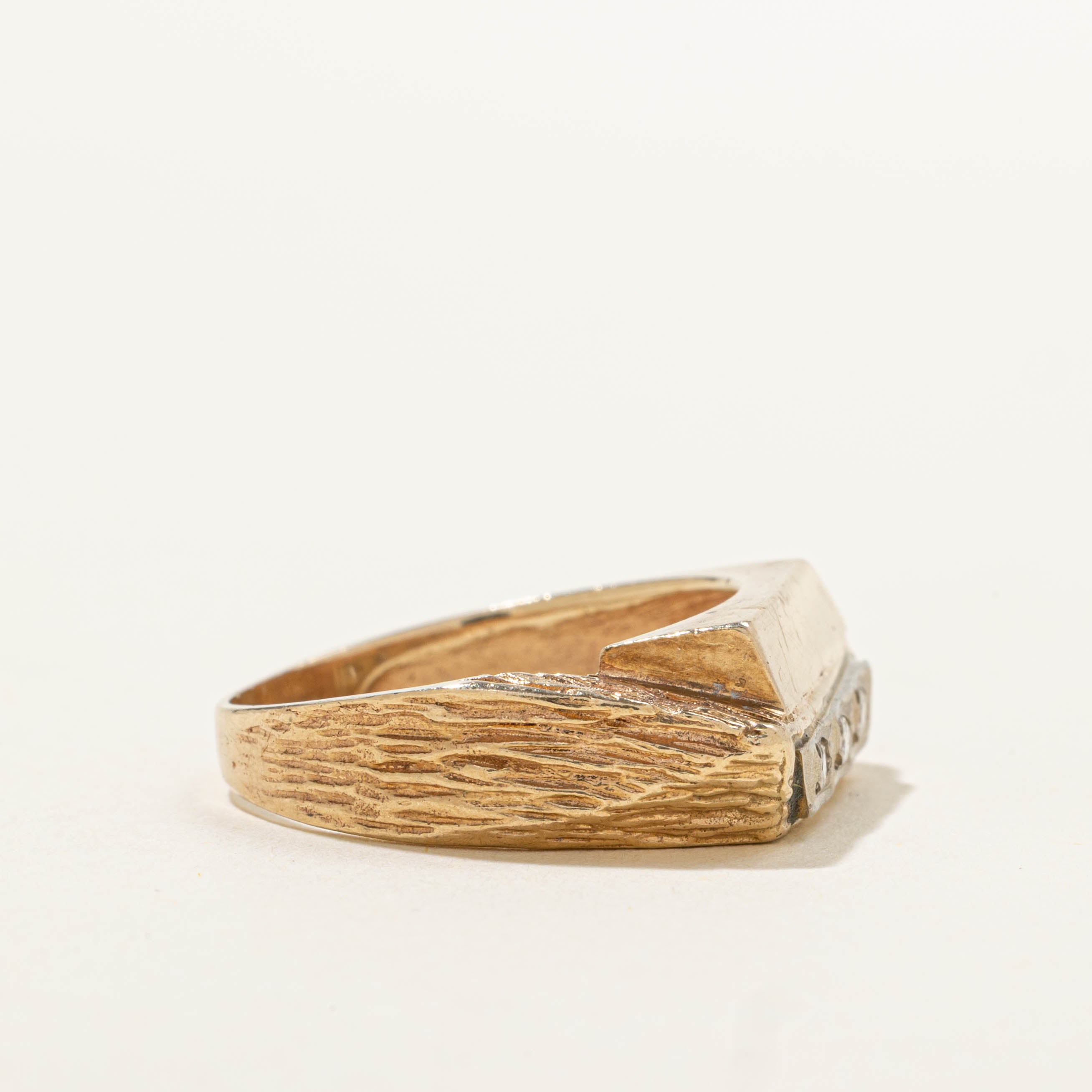 10k Diamond Textured Layered Ring | SZ 8