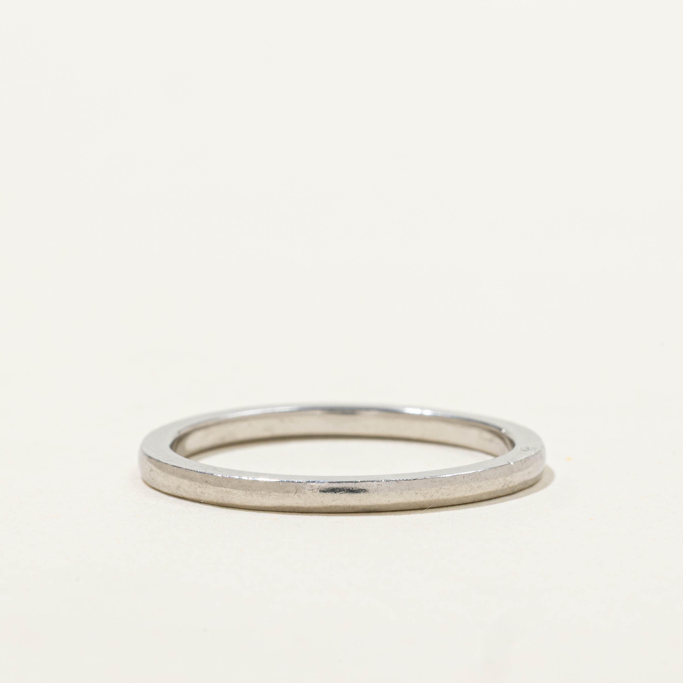 Platinum Plain Thin Stacking Band | 1.55mm | SZ 6.5