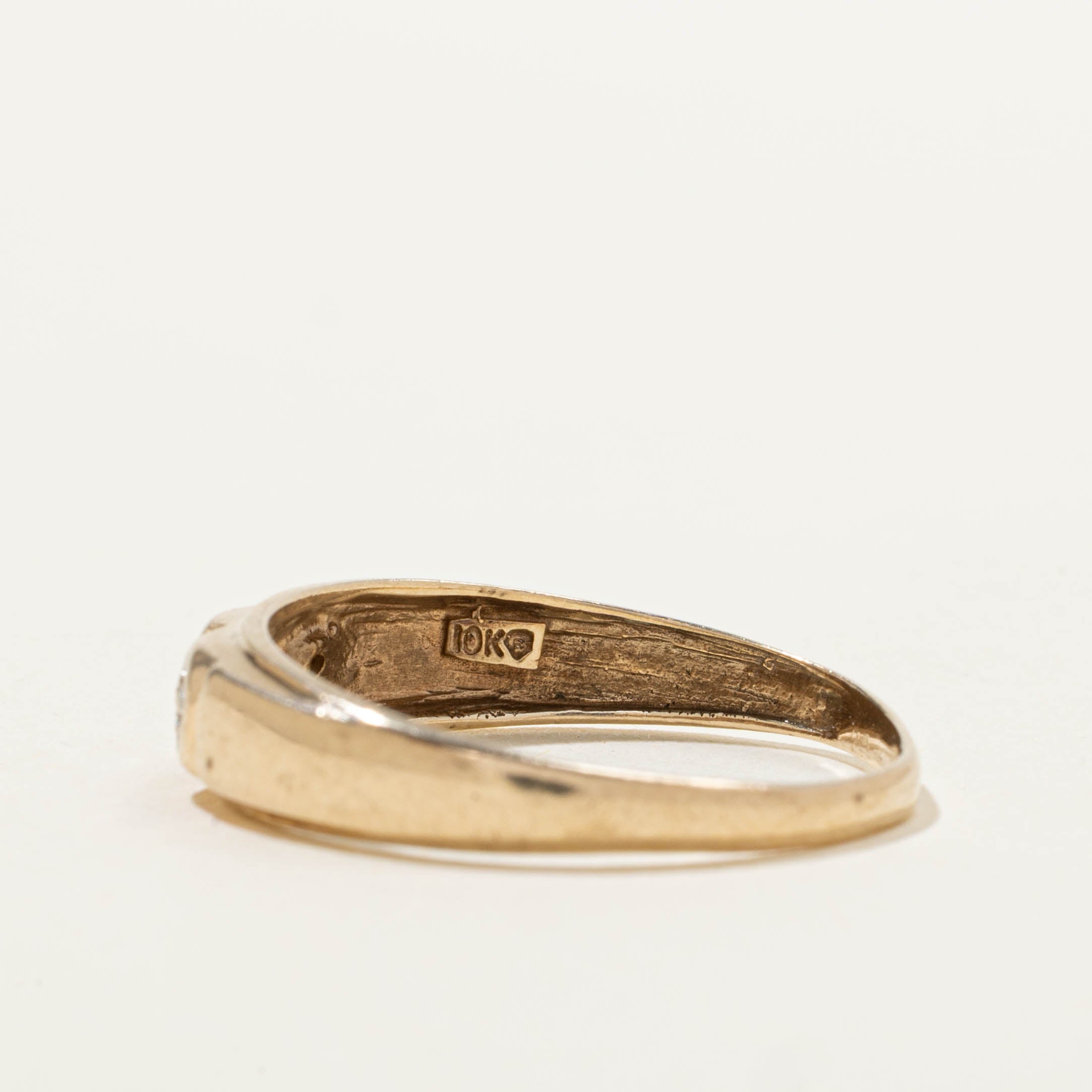 10k Three Stone  Illusion Set Diamond Band | SZ 9.5