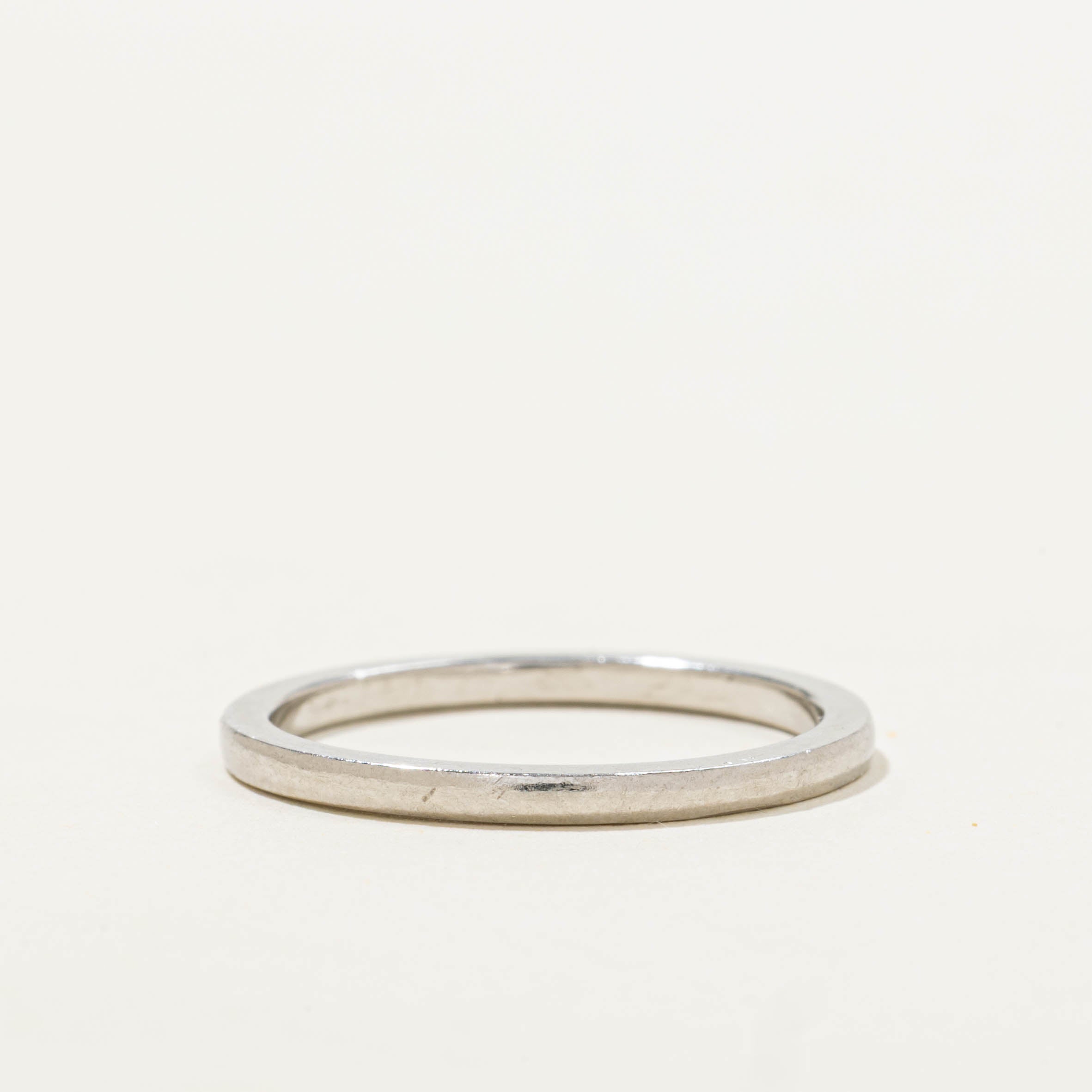 Platinum Plain Thin Stacking Band | 1.55mm | SZ 6.5