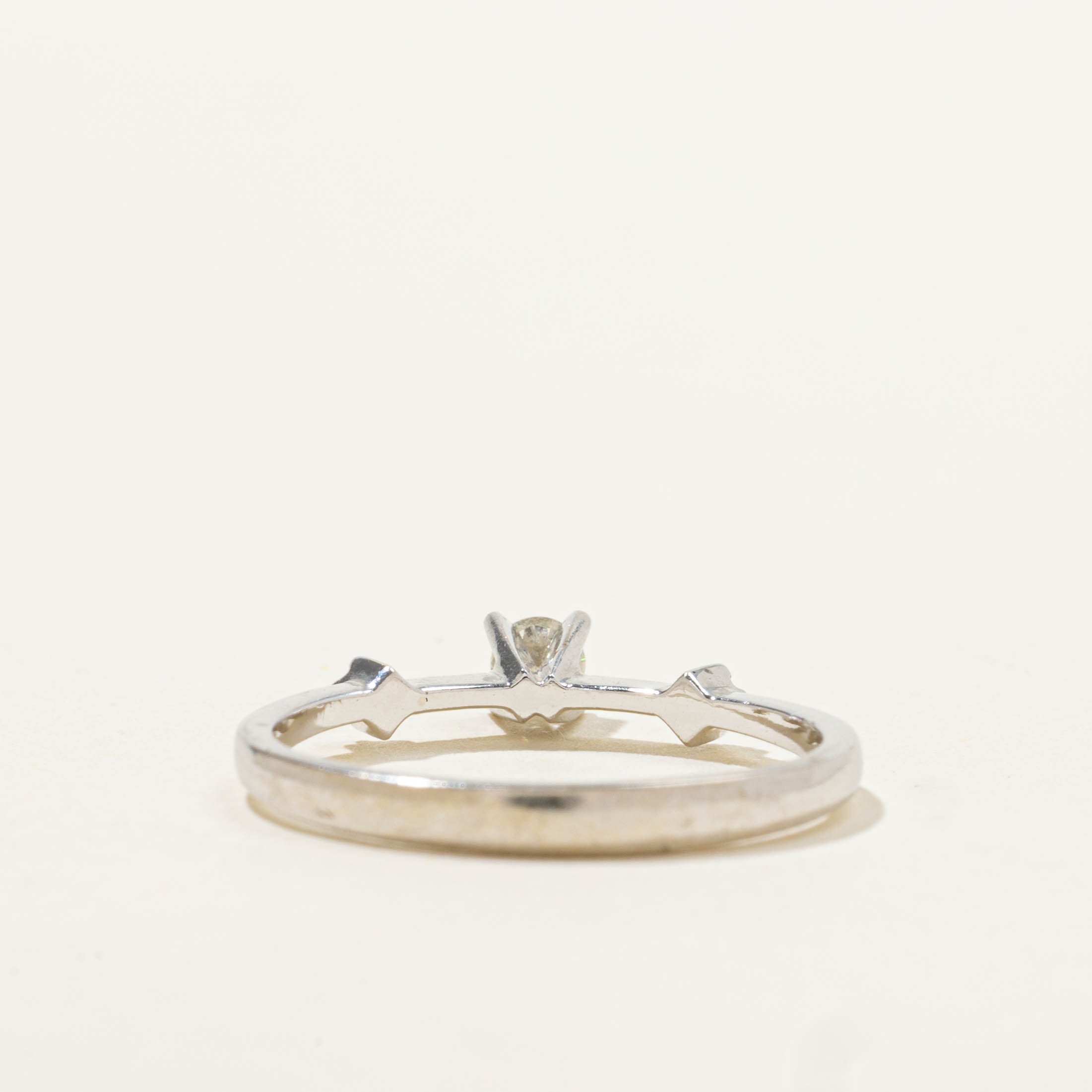 14k High Set Diamond Accented Thin Ring | SZ 5.75