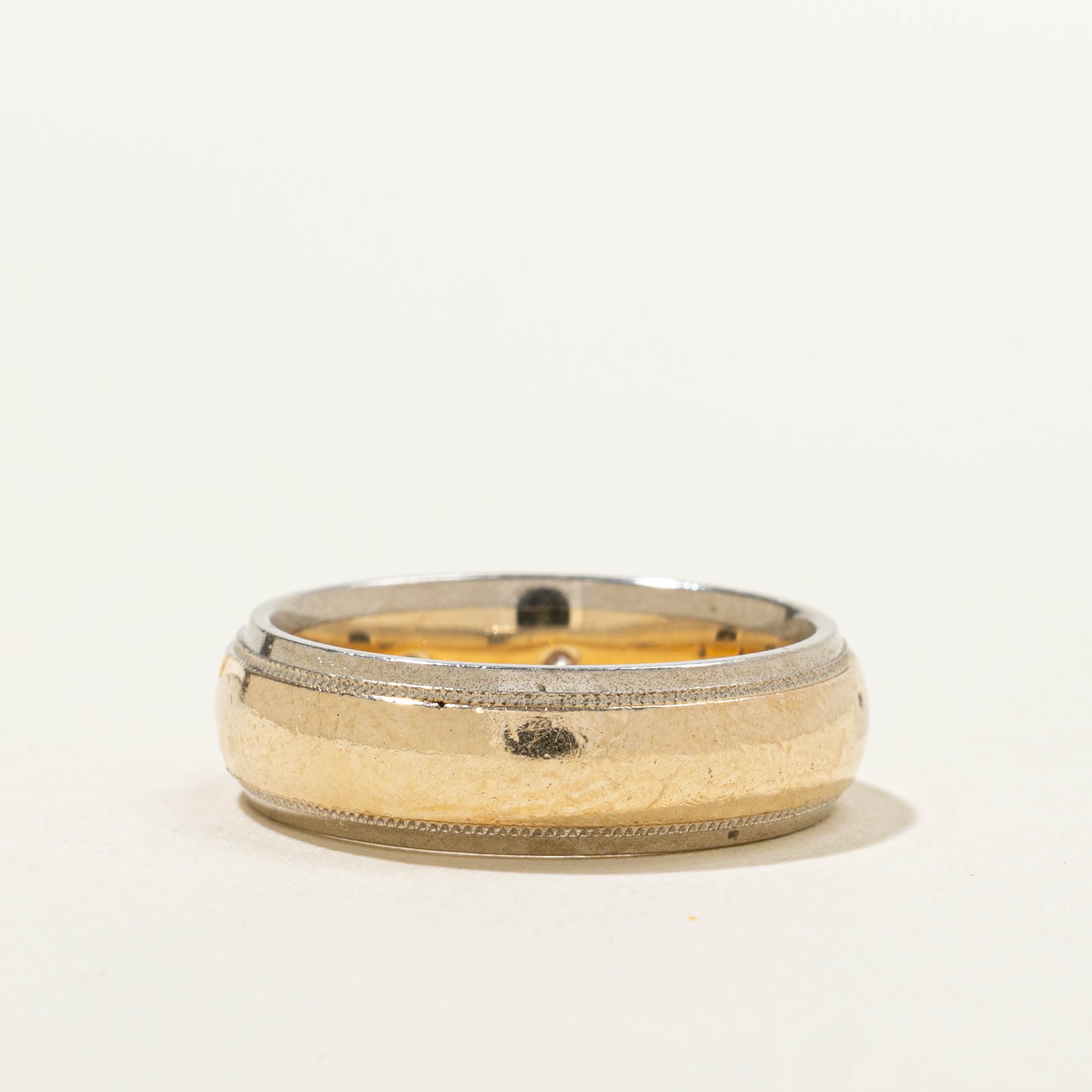 10k Diamond Accent Engraved Band | 5.85mm | SZ 6