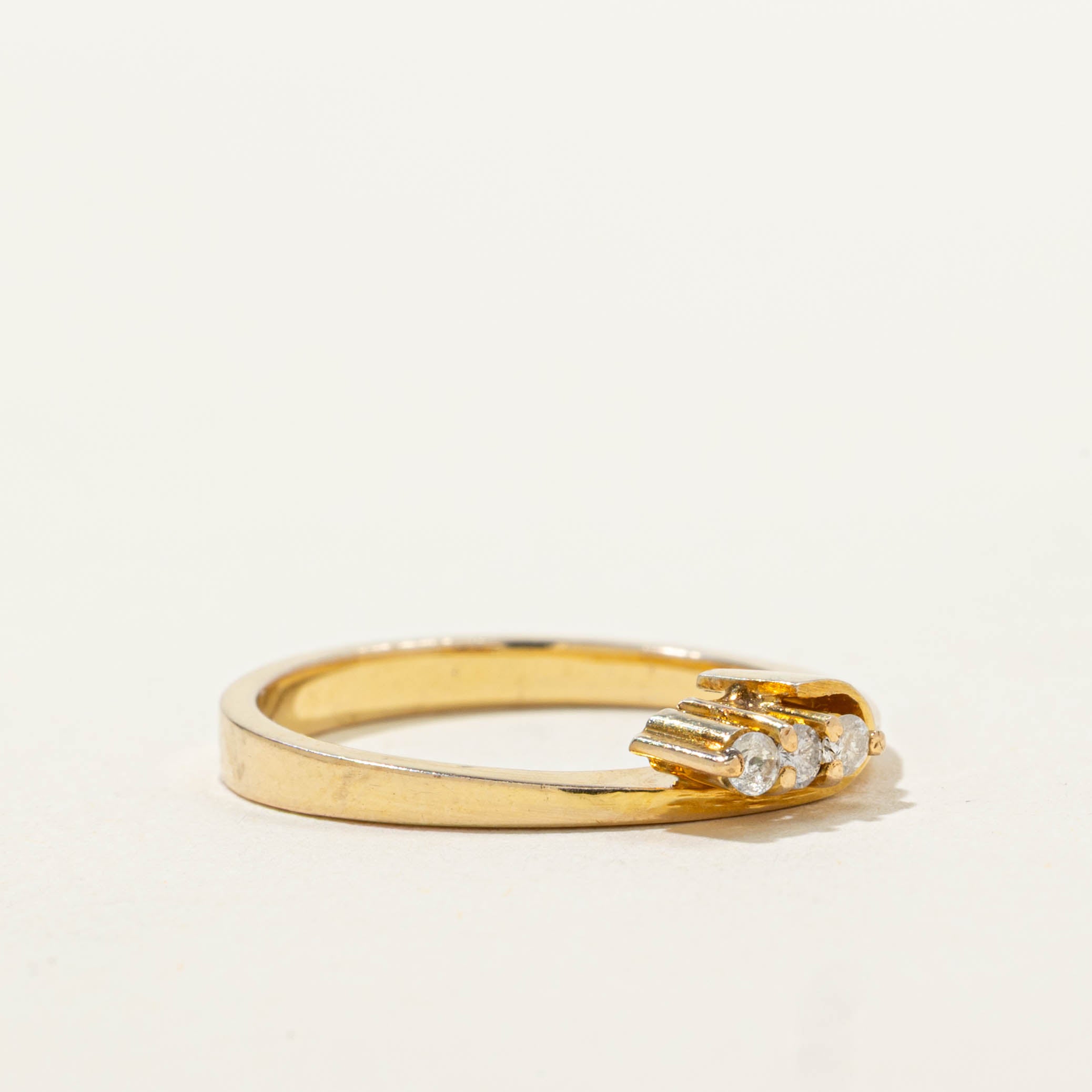 14k Three Stone Diamond Petite Ring | SZ 5