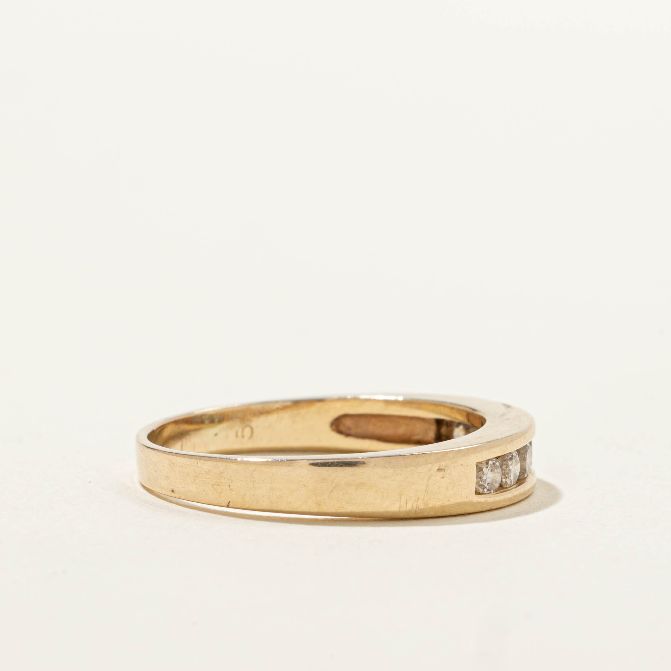 14k Channel Set Seven Stone Diamond Band | SZ 7