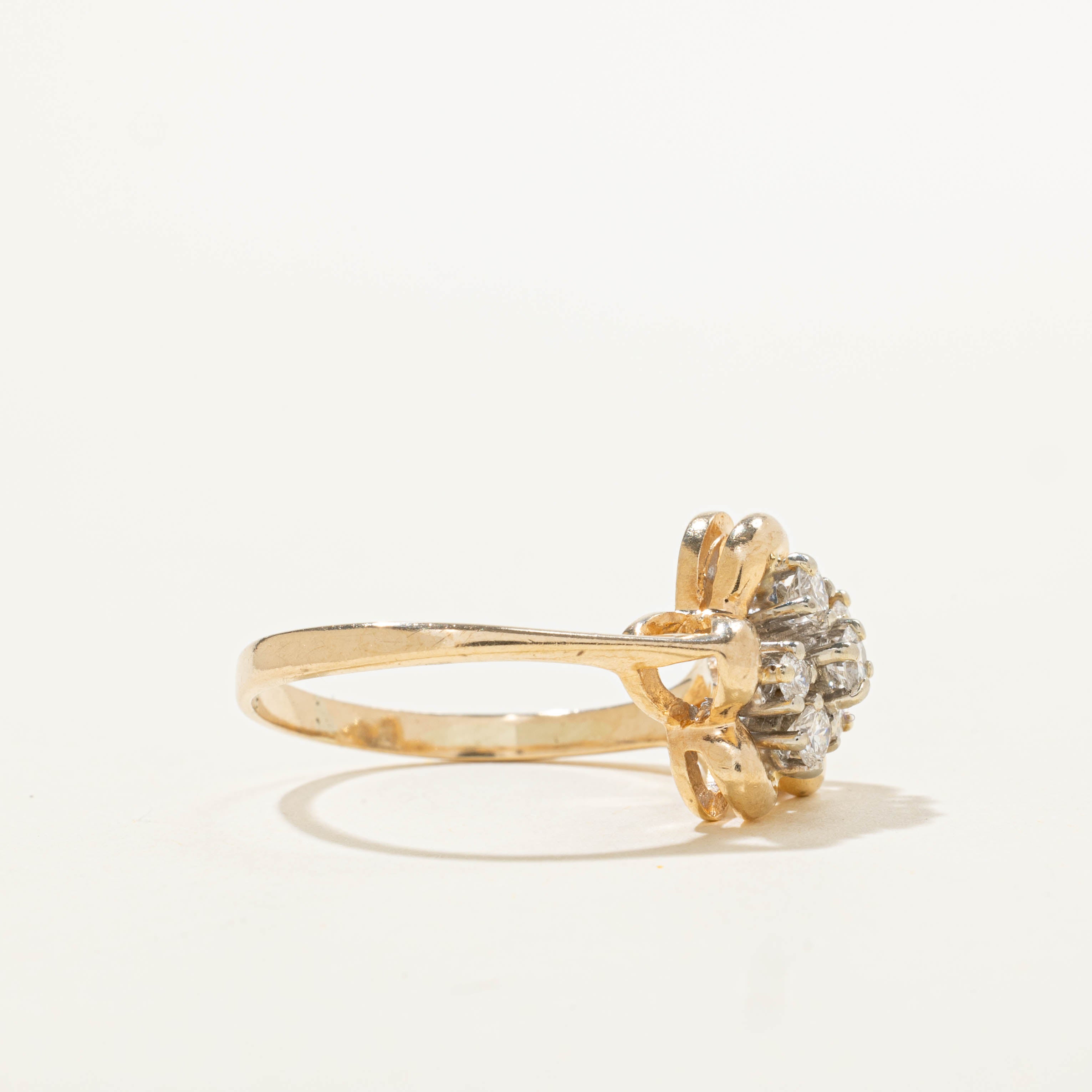14k Diamond Floral Cluster Ring | 0.25ctw | SZ 9.5