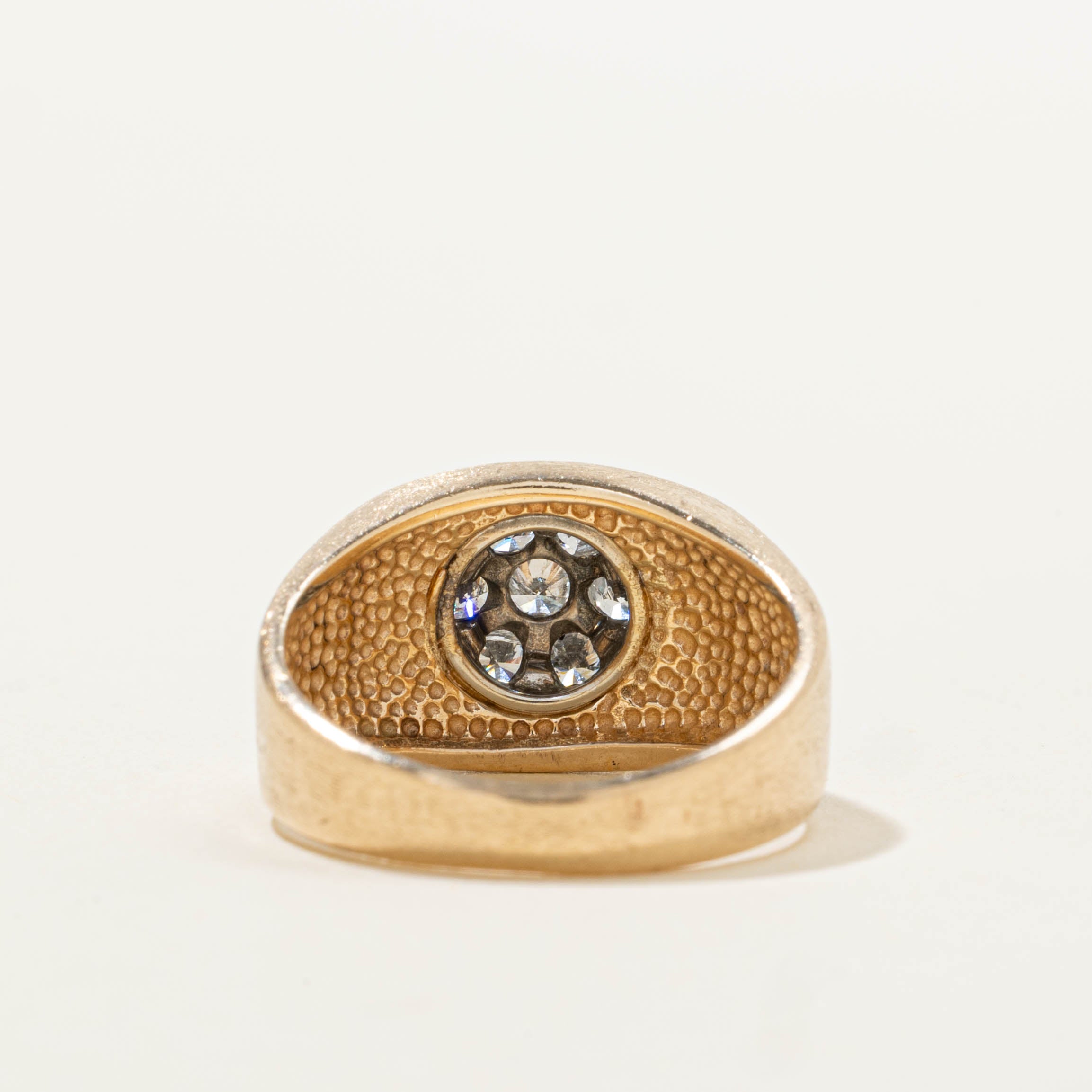 14k Diamond Floral Cluster Textured Ring | 0.45ctw | SZ 5