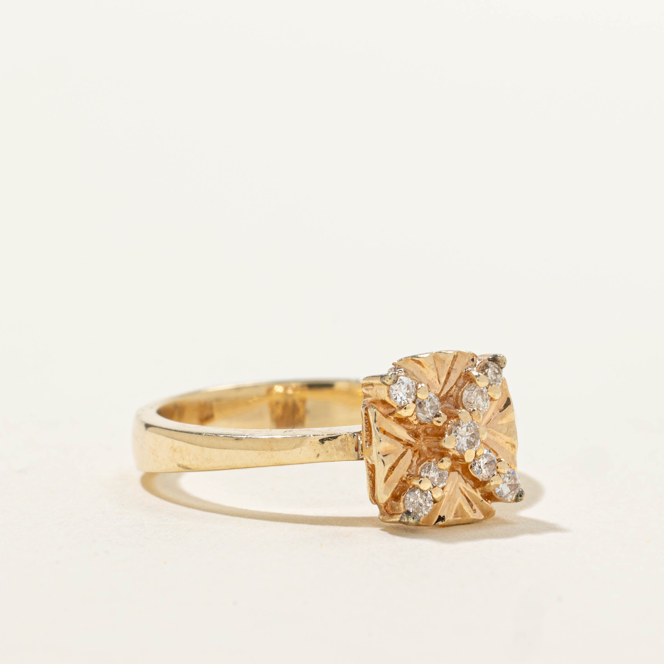 Diamond X Textured Ring | SZ 6.5