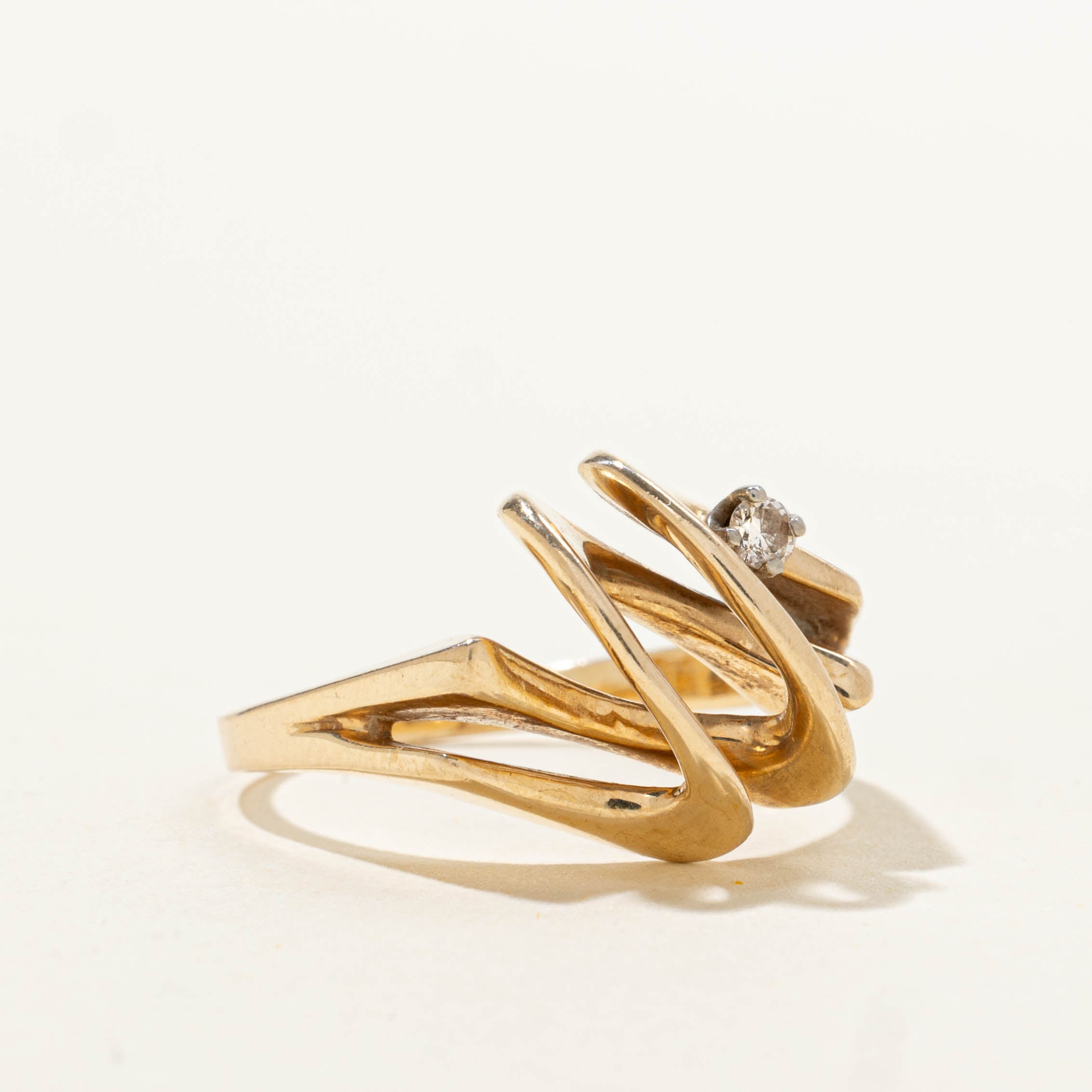 14k Diamond Abstract Ring | 0.02ctw | SZ 7.5
