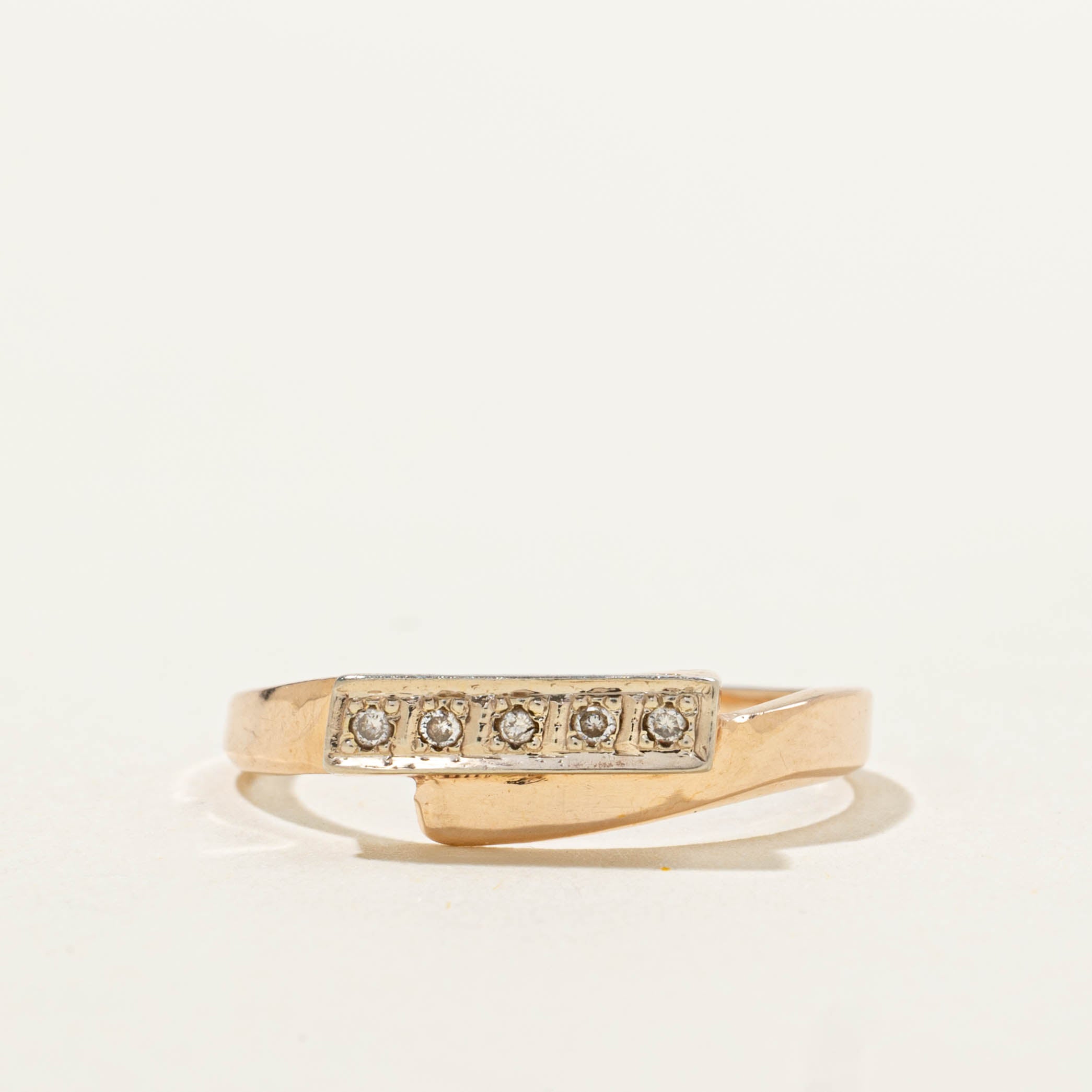 14k Five Stone Diamond Abstract Band | 0.03ctw | SZ 6.75