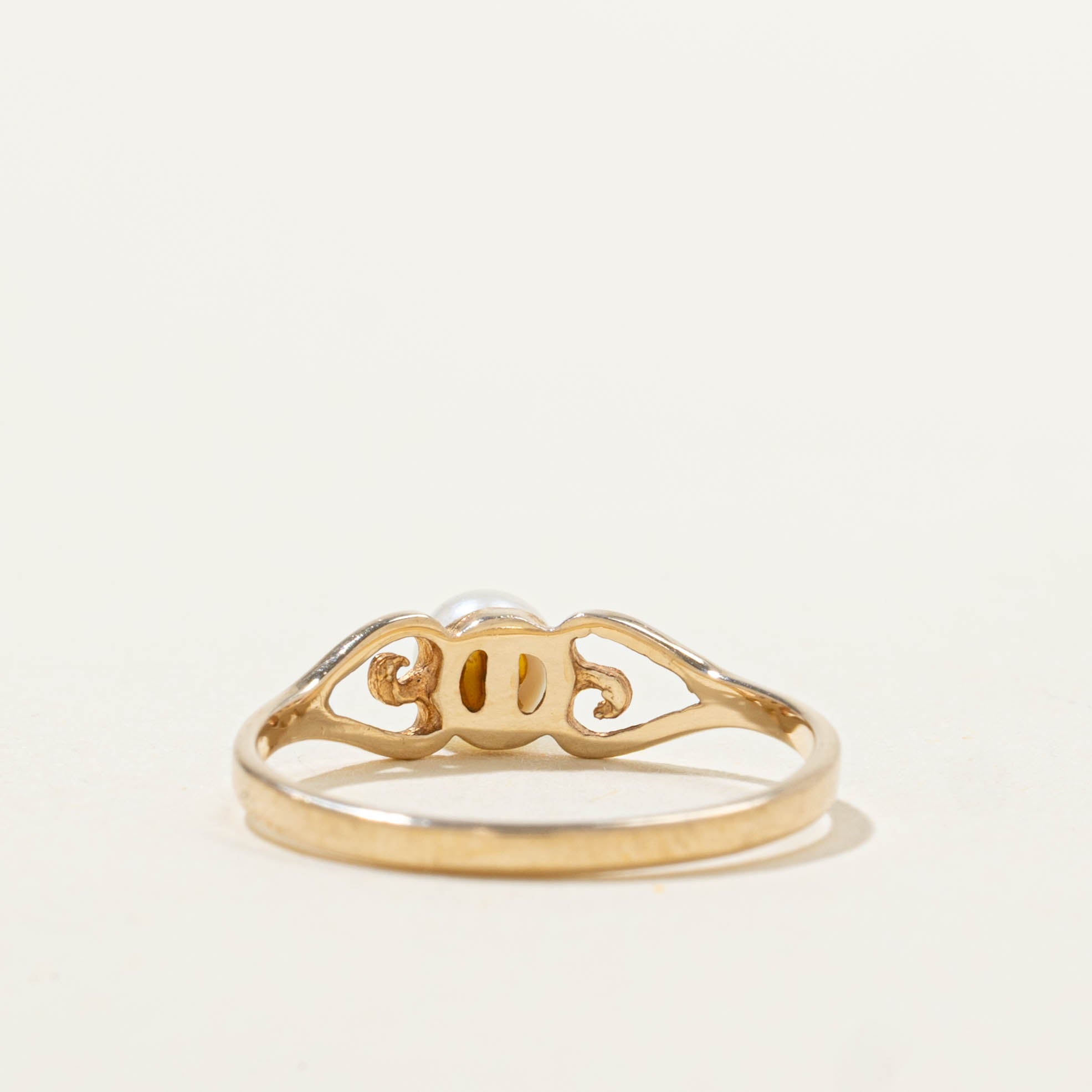 10k Pearl Openwork Ring | SZ 4.75