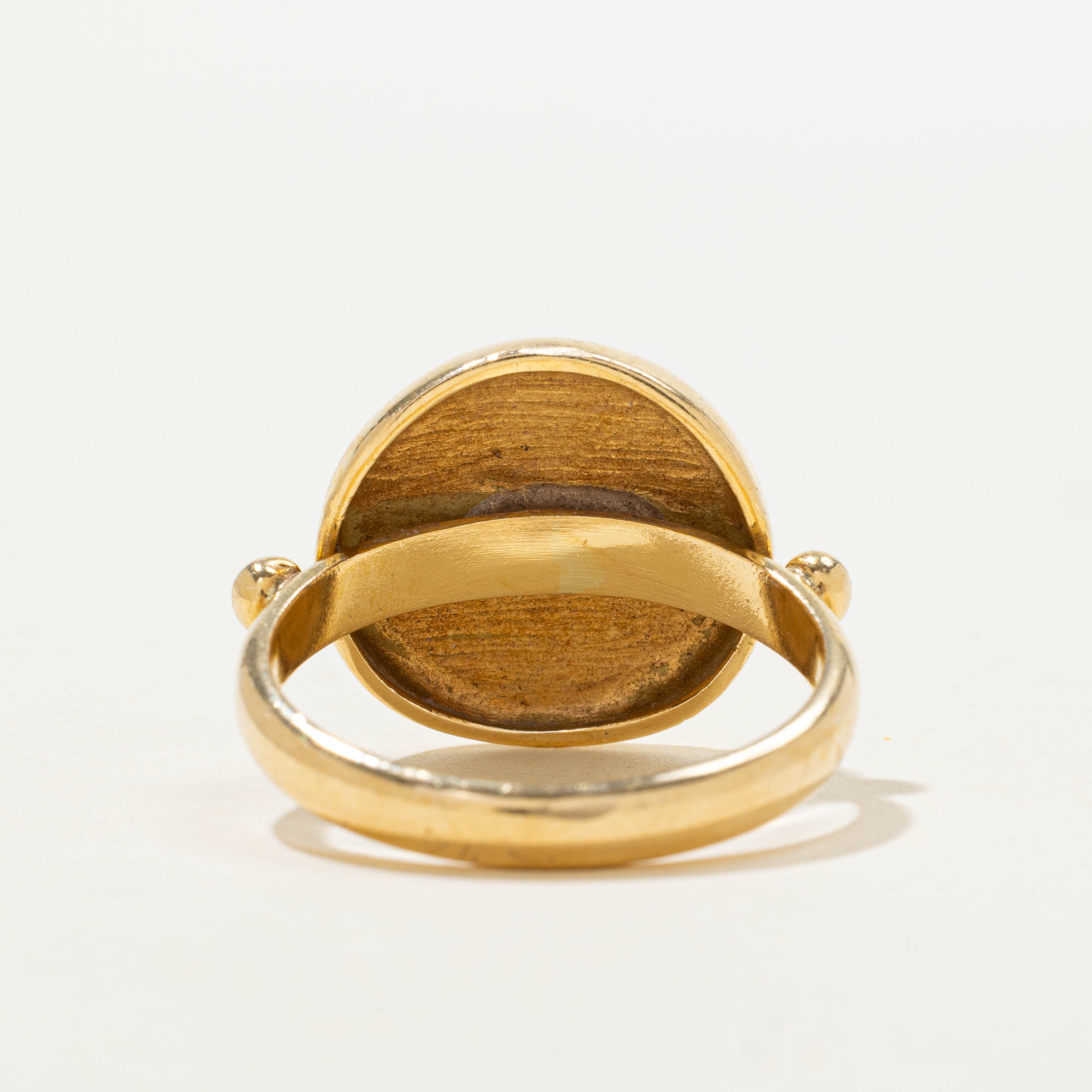18k Portrait Cameo Coin Design Ring | SZ 10.5