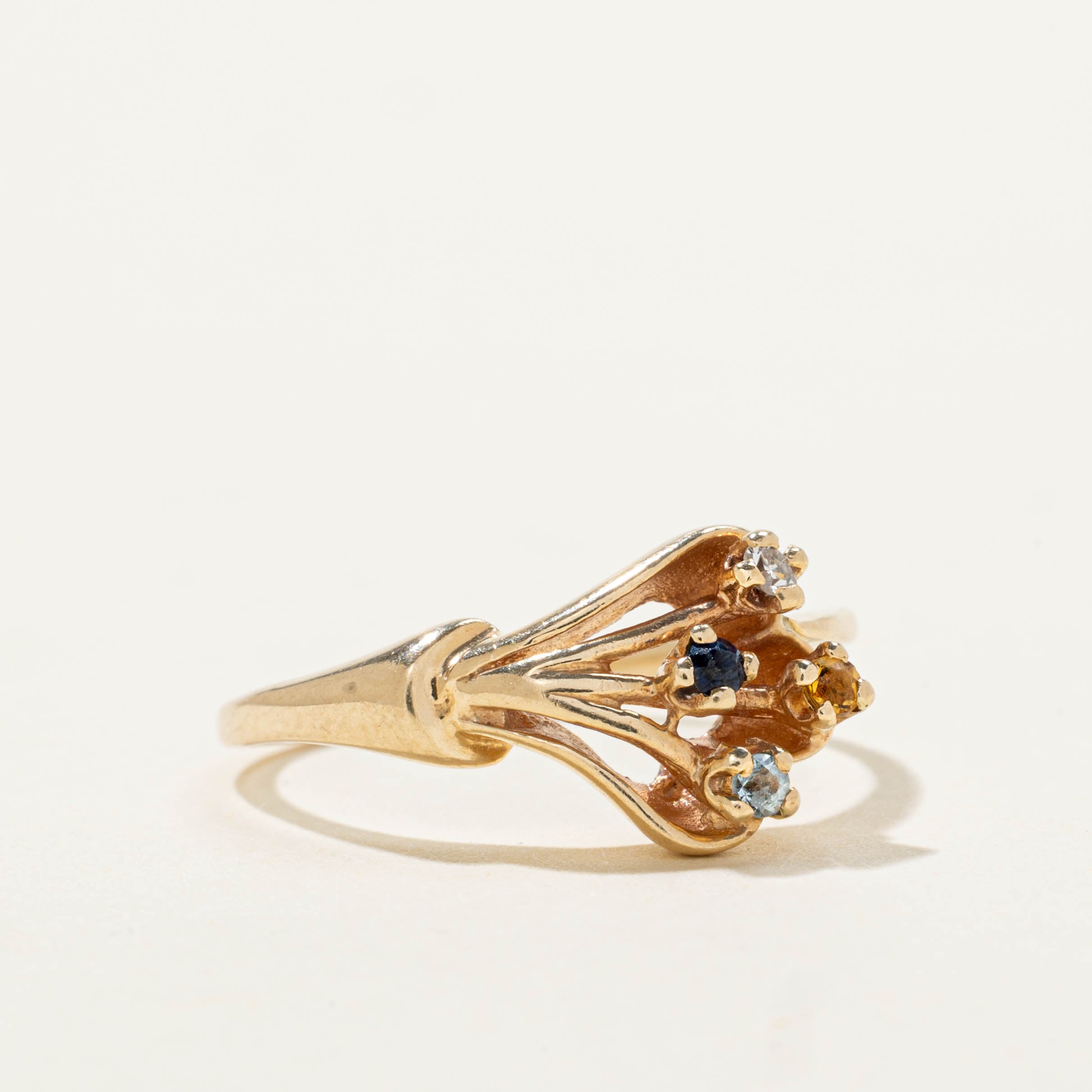 10k Multi Gemstone Cluster Ring | SZ 6.25