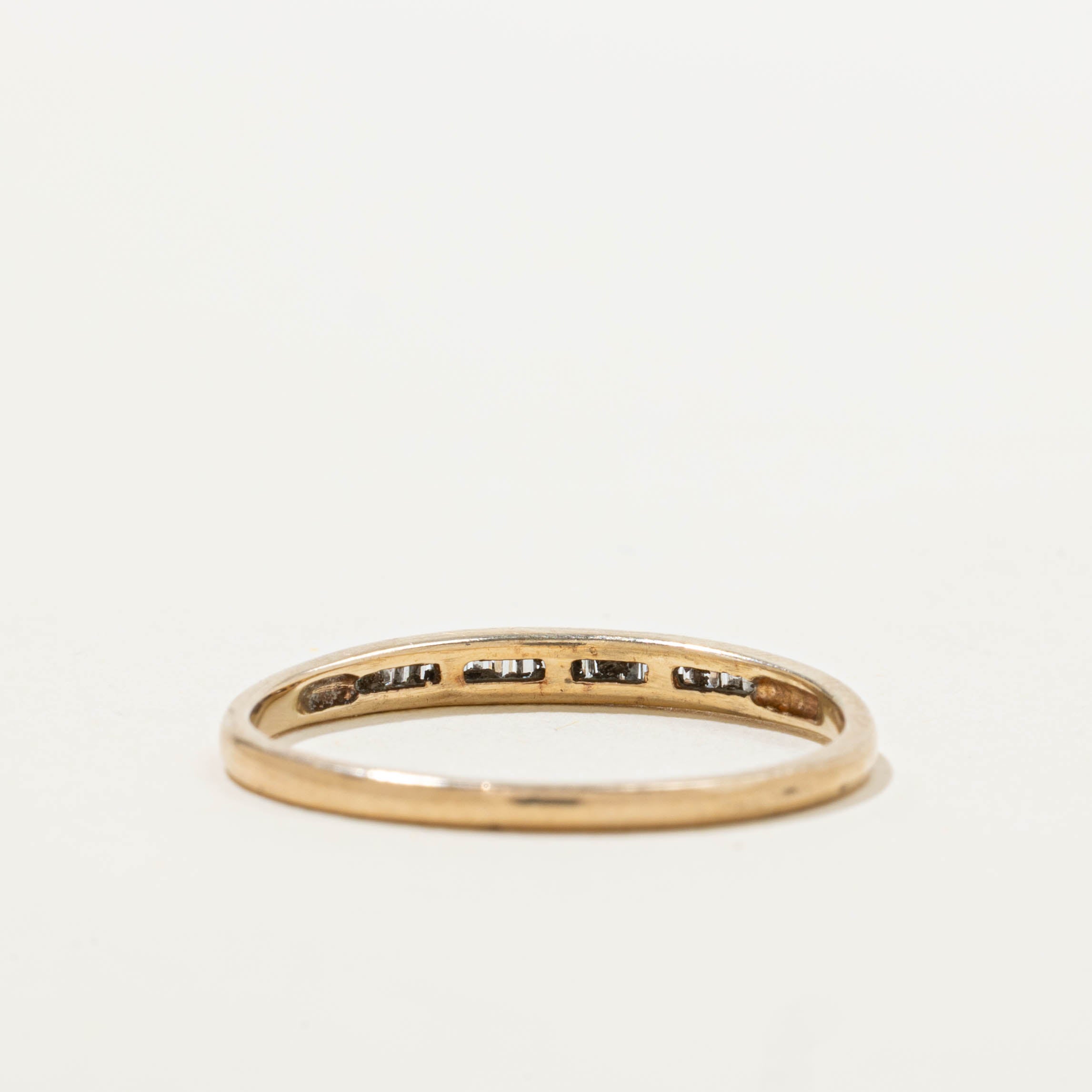 10k Baguette Cut Semi Eternity Diamond Band | SZ 8.75