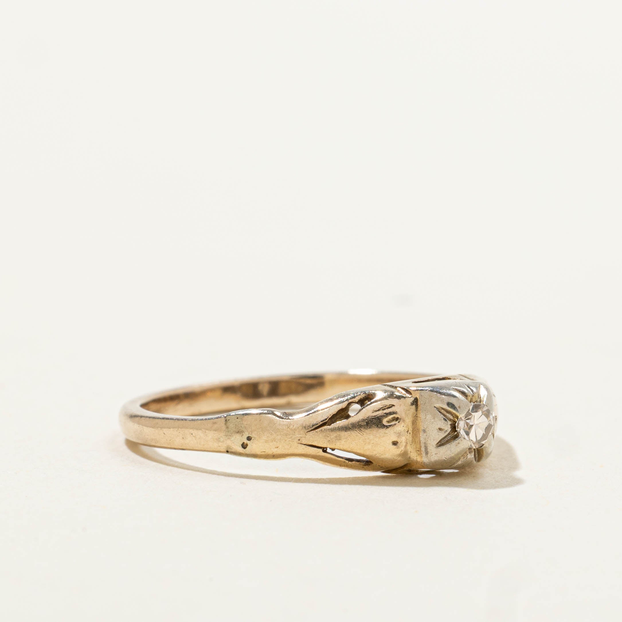 9k Illusion Set Diamond Textured Ring | SZ 6.5