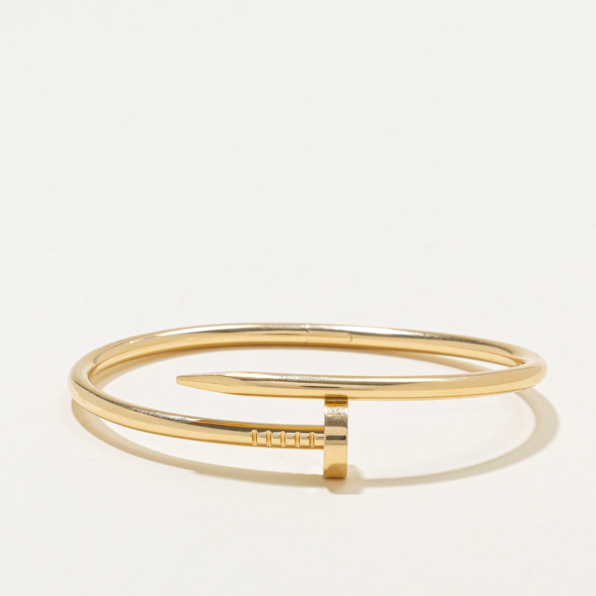 'Cartier' Juste un Clou Bracelet, Classic Model Yellow Gold Bangle | 7"