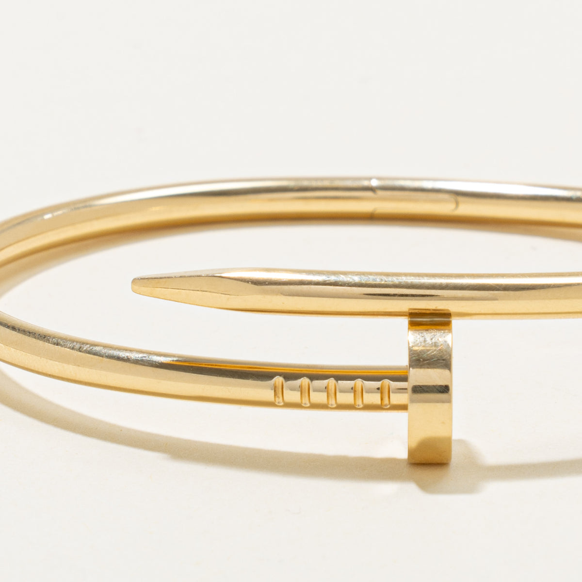 'Cartier' Juste un Clou Bracelet, Classic Model Yellow Gold Bangle | 7"