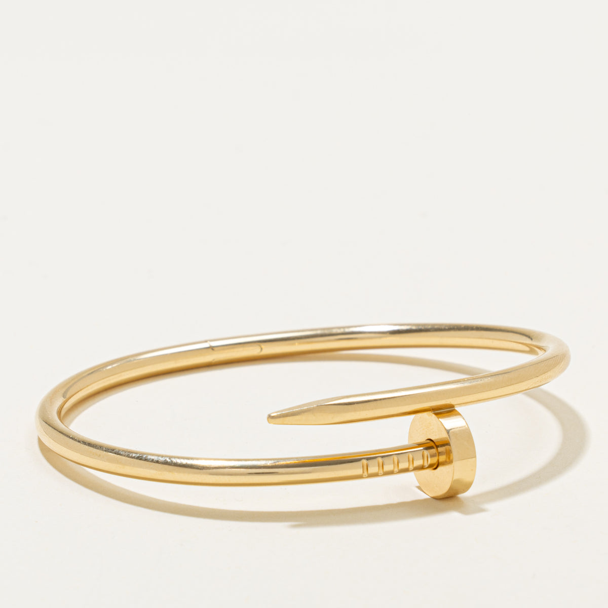 'Cartier' Juste un Clou Bracelet, Classic Model Yellow Gold Bangle | 7"