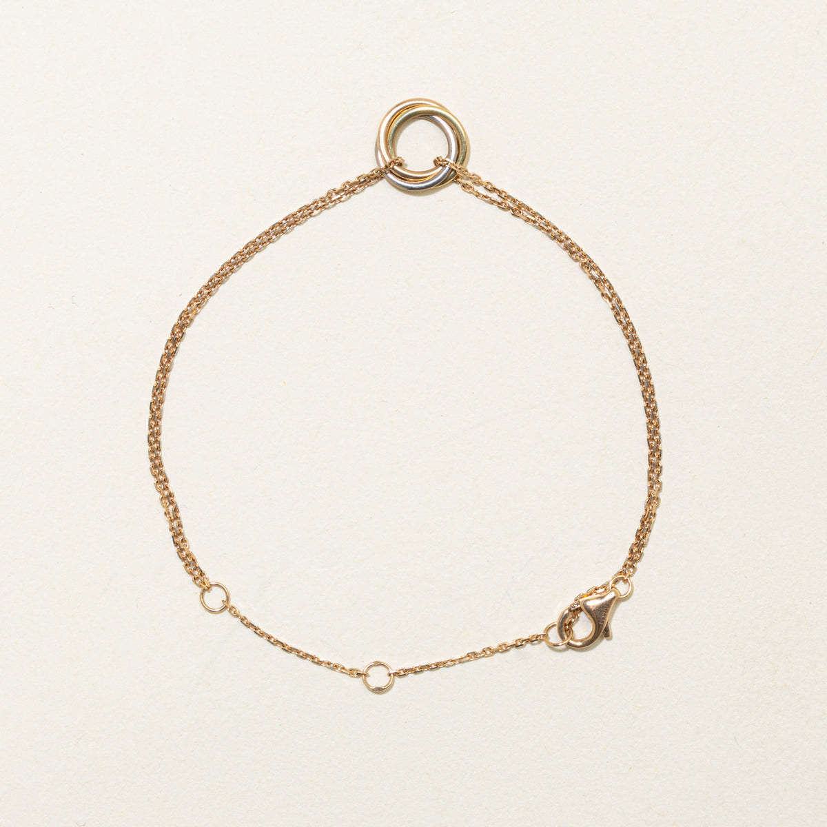 'Cartier' Trinity Bracelet, on Chain Rose Gold Bracelet | 7.5" - 6.5"