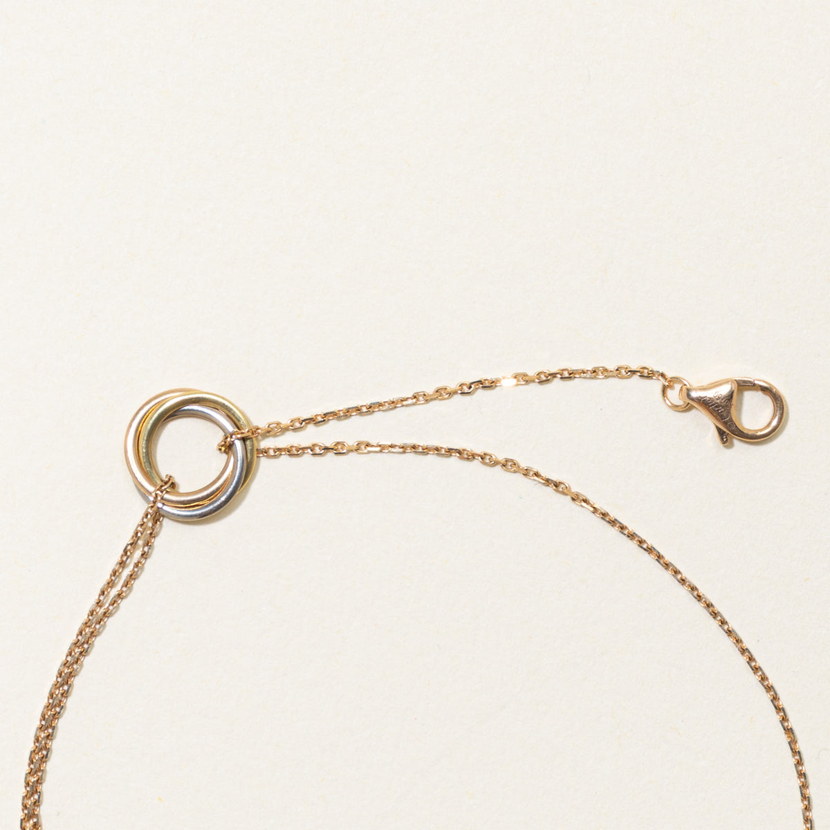 'Cartier' Trinity Bracelet, on Chain Rose Gold Bracelet | 7.5" - 6.5"