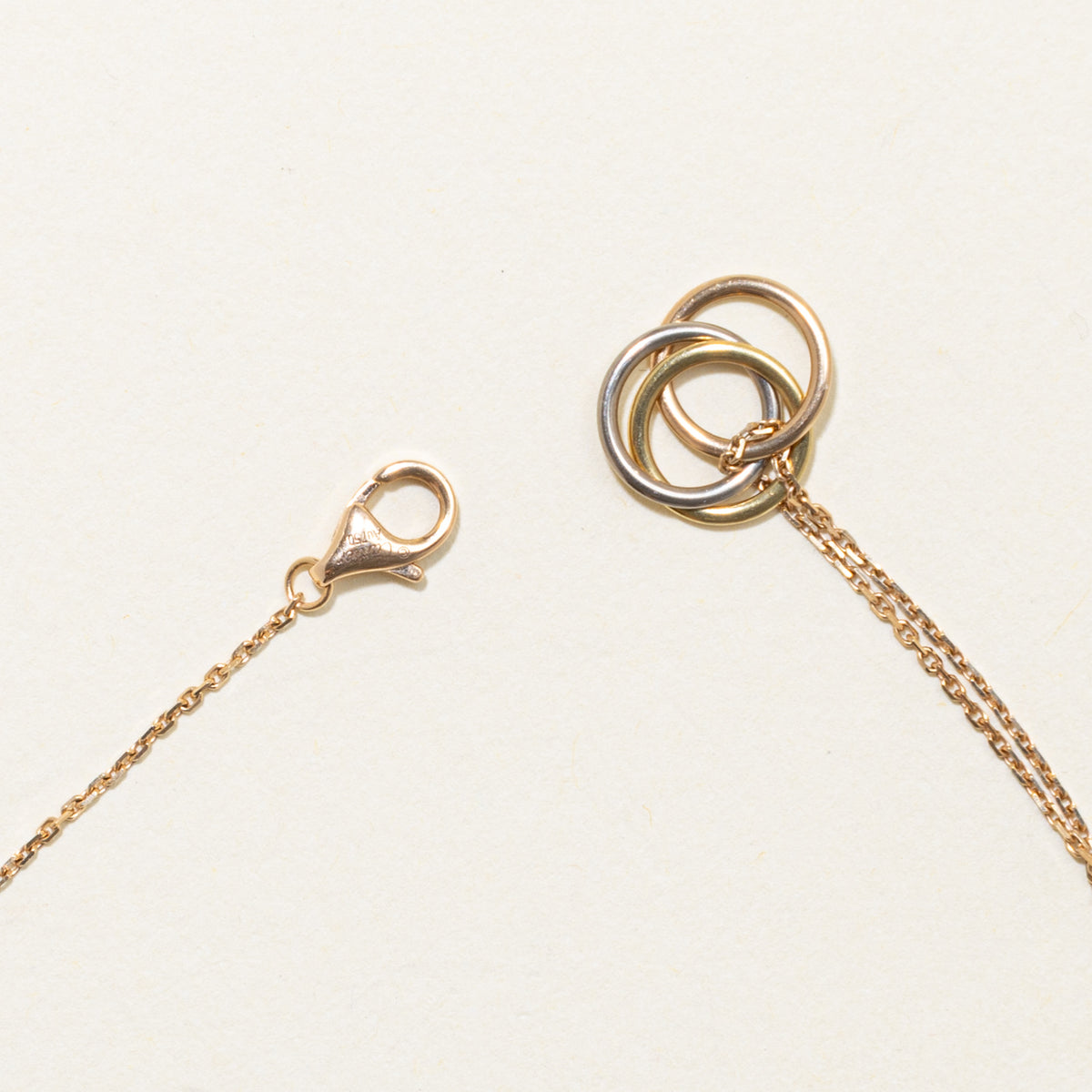 'Cartier' Trinity Bracelet, on Chain Rose Gold Bracelet | 7.5" - 6.5"
