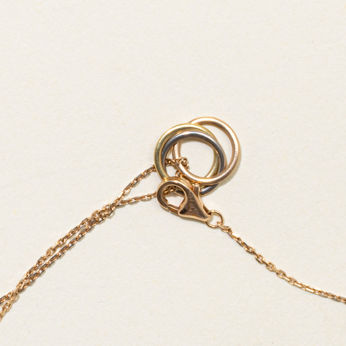 'Cartier' Trinity Bracelet, on Chain Rose Gold Bracelet | 7.5" - 6.5"