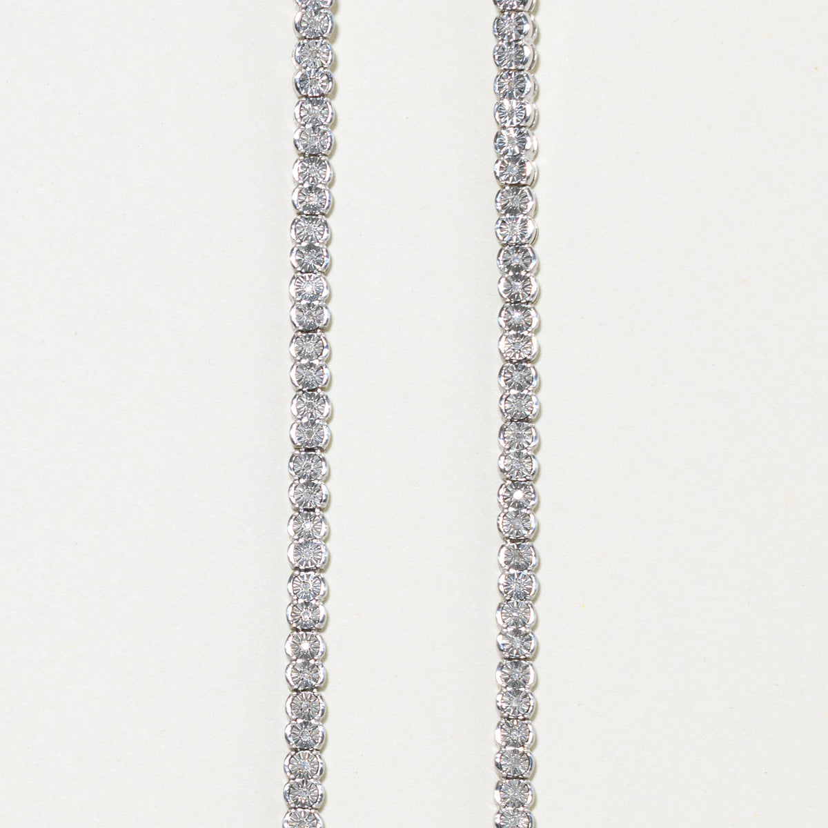 'Effy' Silver Illusion Set Diamond Scalloped Tennis Necklace | 0.31ctw | 18"