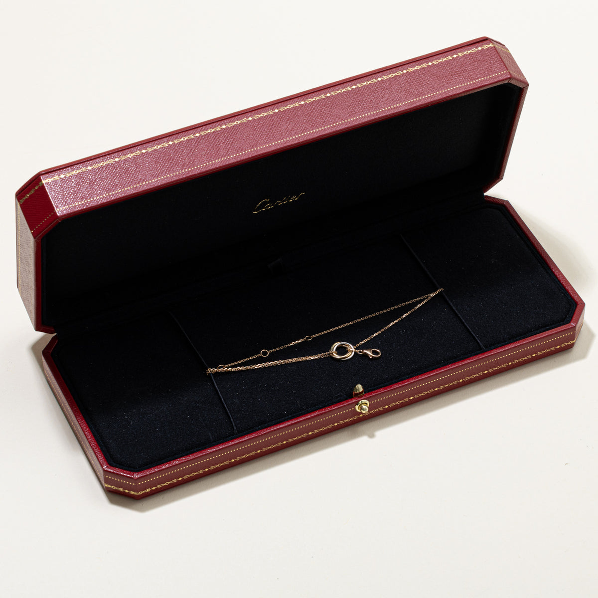'Cartier' Trinity Bracelet, on Chain Rose Gold Bracelet | 7.5" - 6.5"