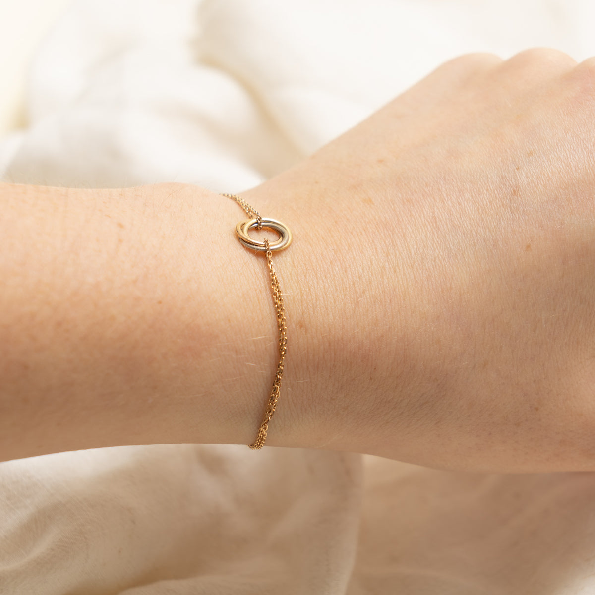 'Cartier' Trinity Bracelet, on Chain Rose Gold Bracelet | 7.5" - 6.5"