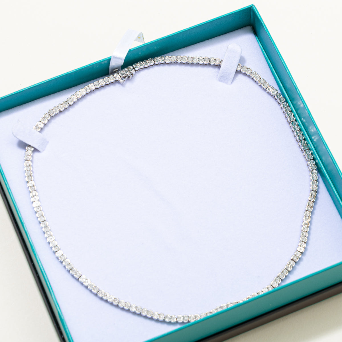 'Effy' Silver Illusion Set Diamond Scalloped Tennis Necklace | 0.31ctw | 18"