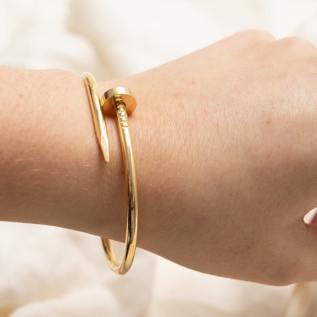 'Cartier' Juste un Clou Bracelet, Classic Model Yellow Gold Bangle | 7"