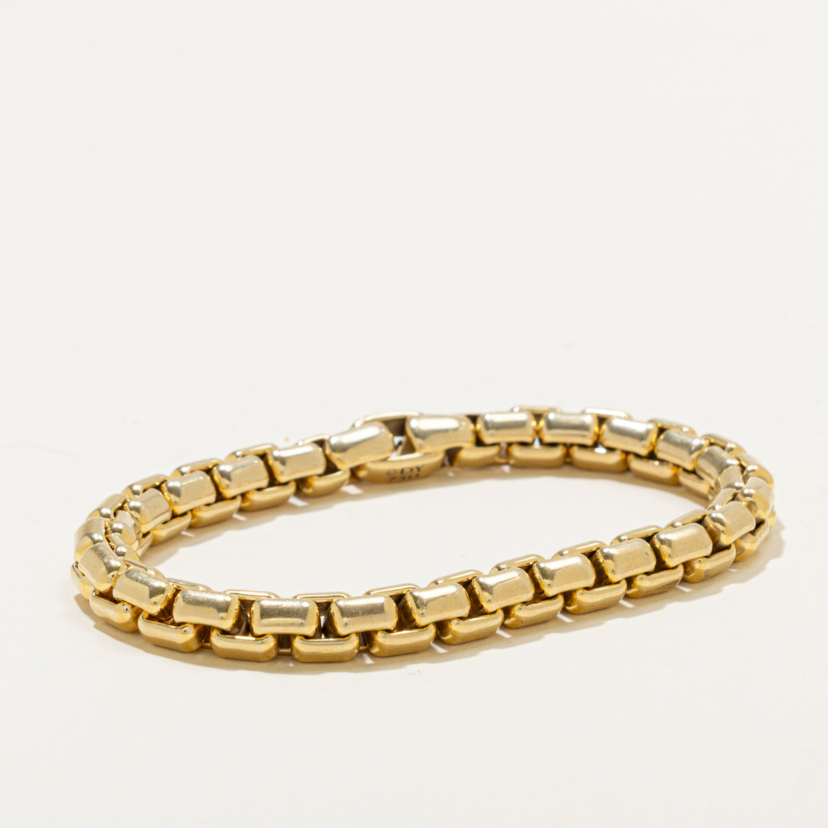 'David Yurman' 18k Yellow Gold Box Chain Bracelet | 7.3mm | 8.5"