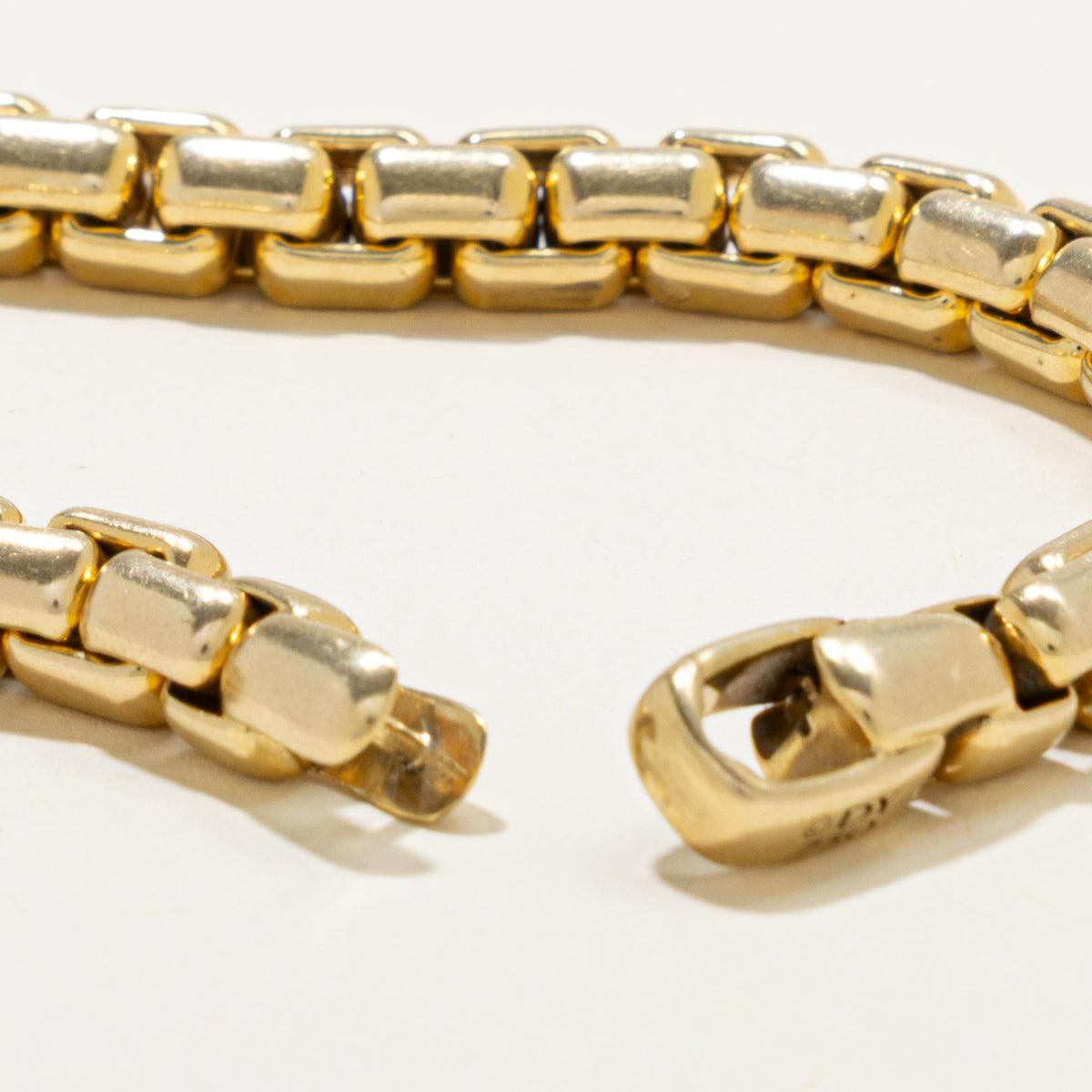 'David Yurman' 18k Yellow Gold Box Chain Bracelet | 7.3mm | 8.5"