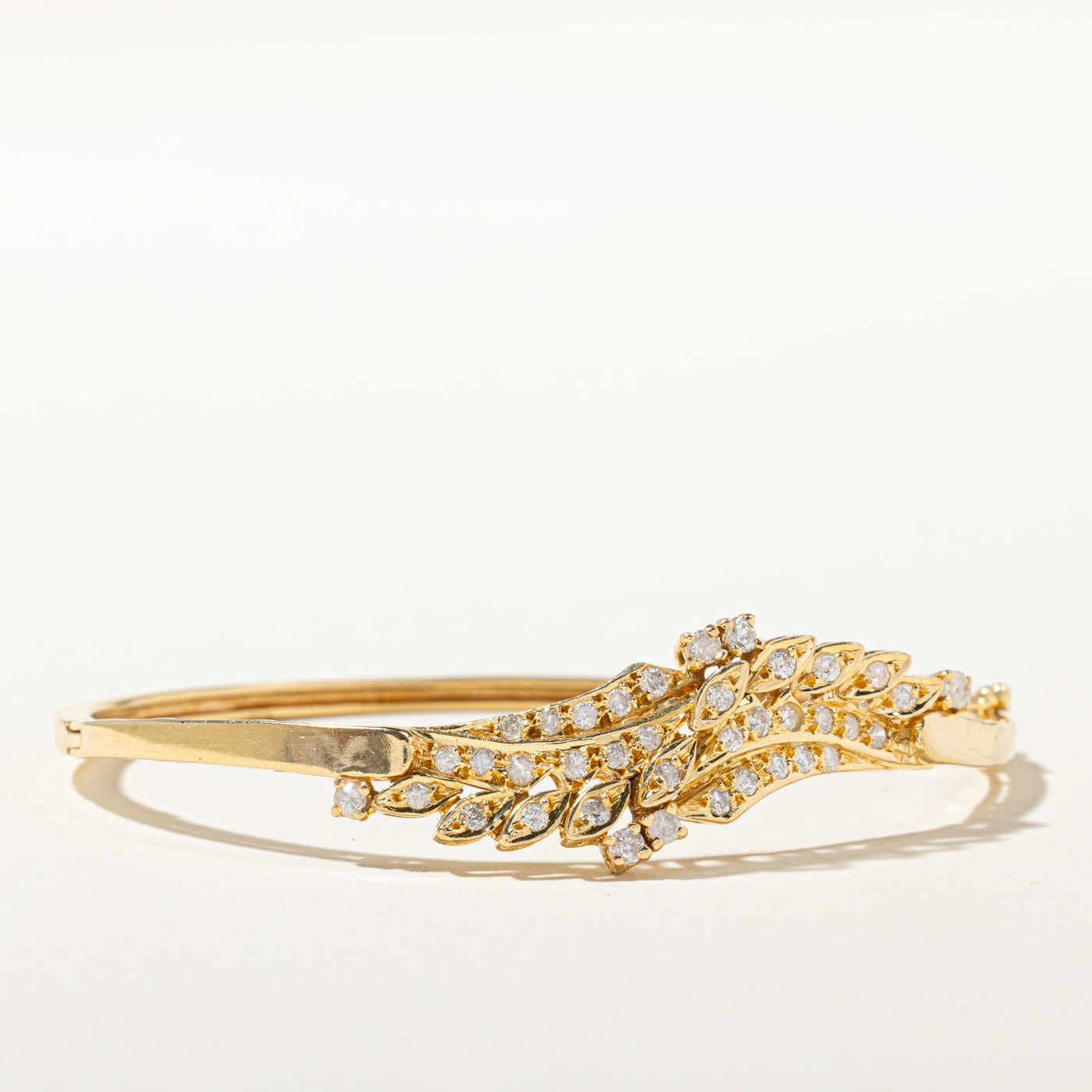 14k Scattered Diamond Waterfall Floral Bangle | 0.55ctw | 6.5"