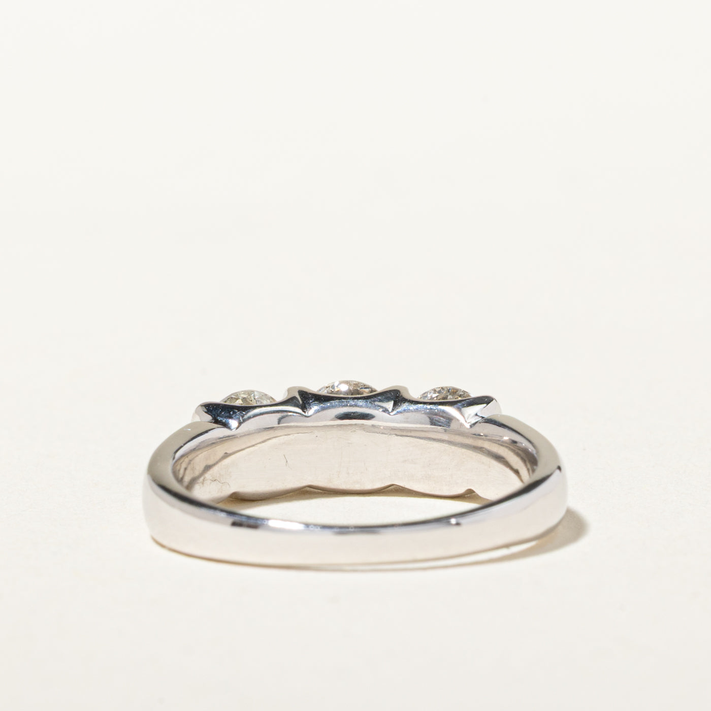 14k Three Stone Diamond Engagement Ring | 0.98ctw | SZ 4.5