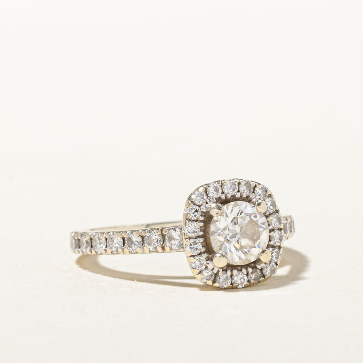 14k Diamond Soft Square Halo Engagement Ring | 0.62ct I1 H/I, 0.71ctw | SZ 5.25