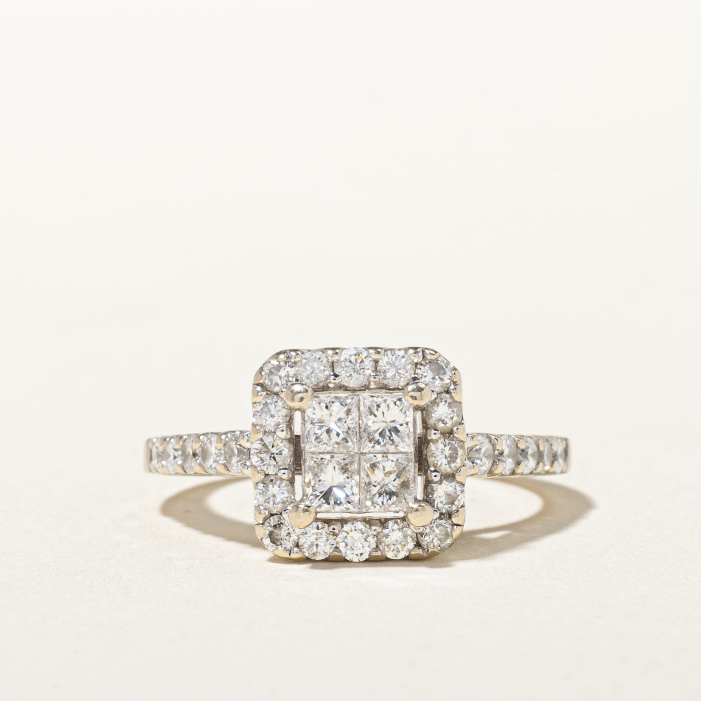 14k Diamond Grid Halo Ring | 1.00ctw | SZ 5.25