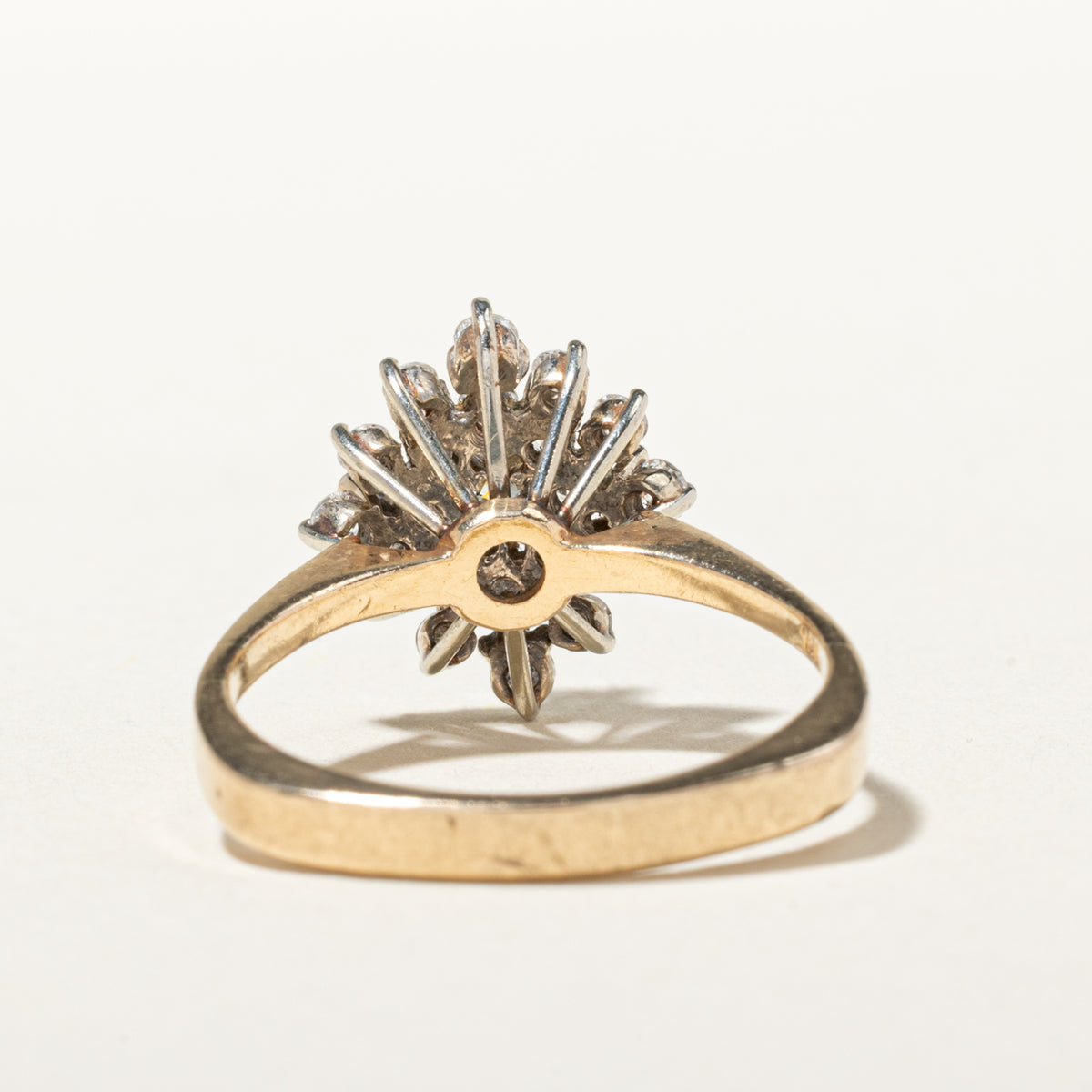 14k Diamond Petal Cluster Ring | 0.91ctw | SZ 8.75