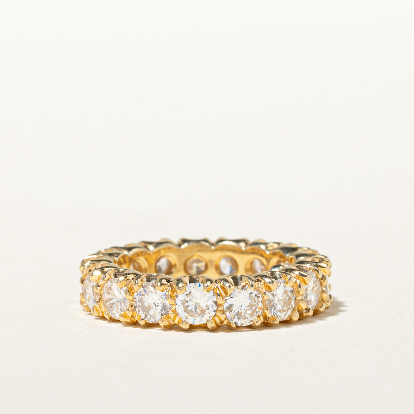 18k Eternity Diamond Textured Band | 3.08ctw | 4.50mm | SZ 3