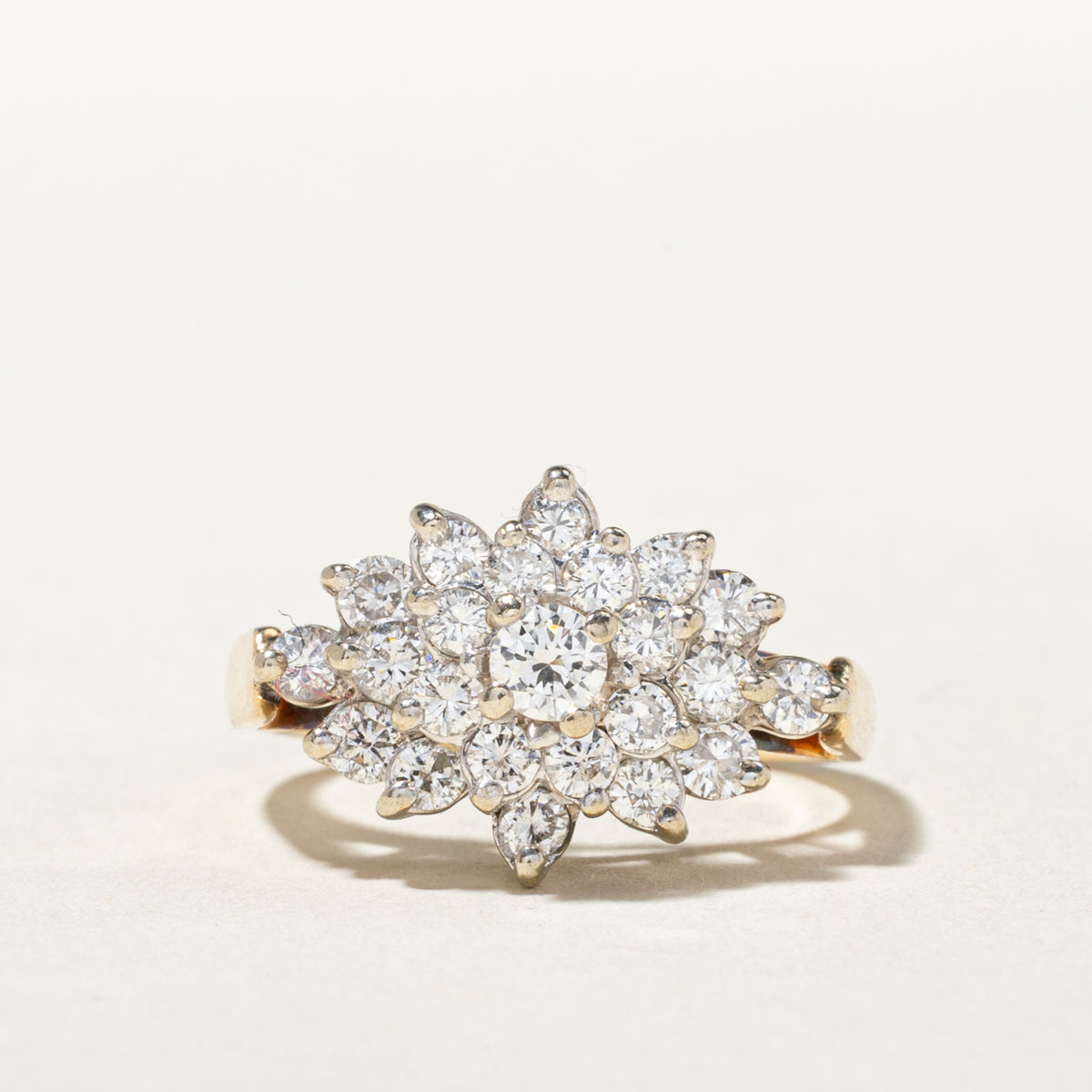 14k Diamond Floral Cluster Ring | 0.97ctw | SZ 5.75