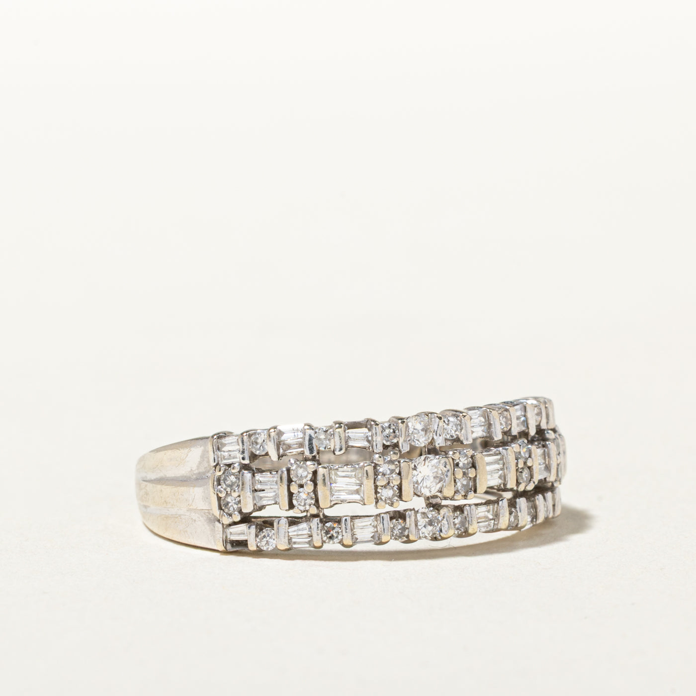 14k Multi Row Mixed Cut Diamond Band | 0.51ctw | 2.00mm | SZ 9.25