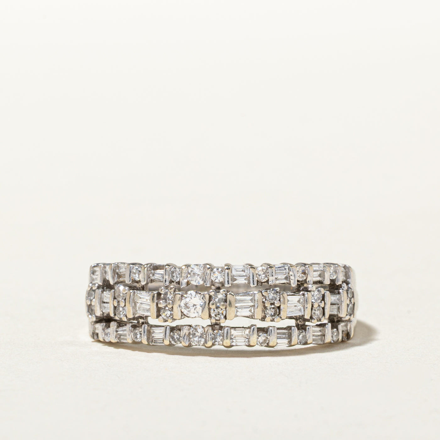14k Multi Row Mixed Cut Diamond Band | 0.51ctw | 2.00mm | SZ 9.25