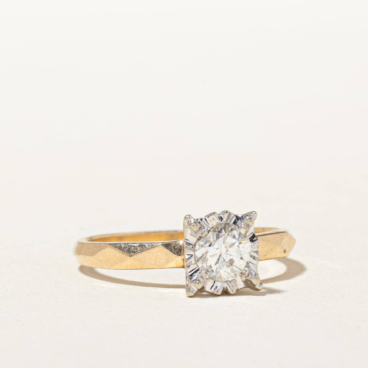 14k Illusion Set Old European Cut Diamond  Ring | 0.46ct I3 H/I | SZ 7