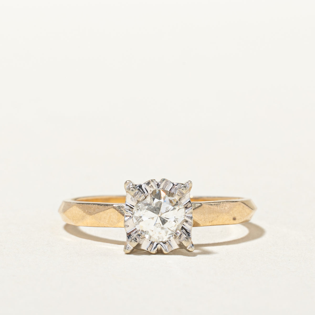 14k Illusion Set Old European Cut Diamond  Ring | 0.46ct I3 H/I | SZ 7