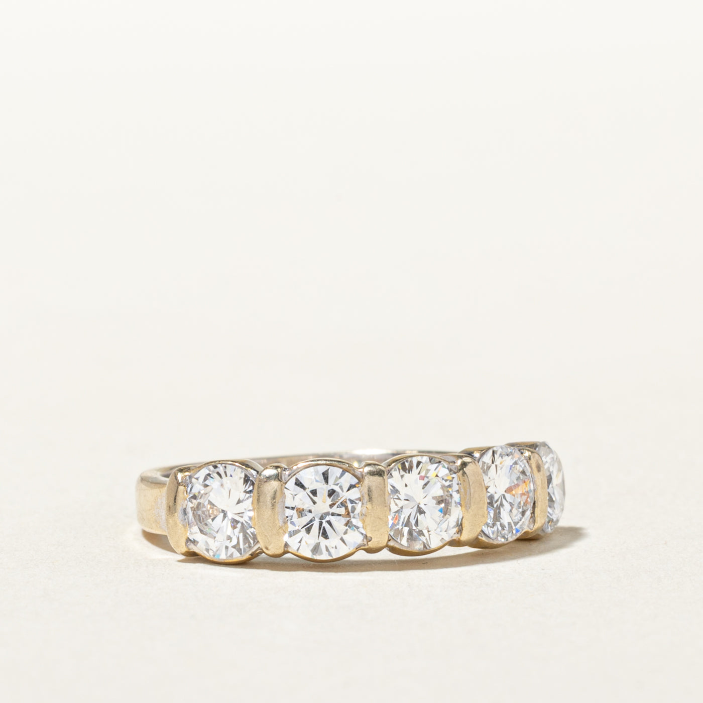18k Five Stone Diamond Band | 1.48ctw | 4mm | SZ 5