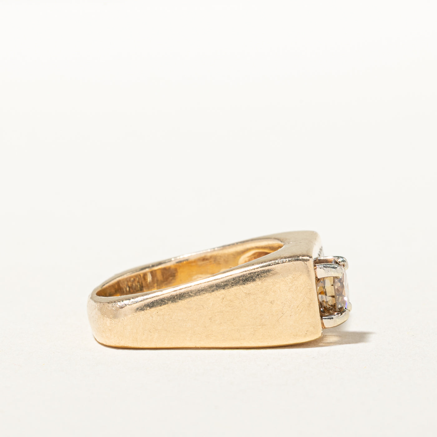 14k Brown & White Diamond Accented Geometric Cocktail Ring | 0.67ct SI1 Brown, 0.24ctw | SZ 6.75