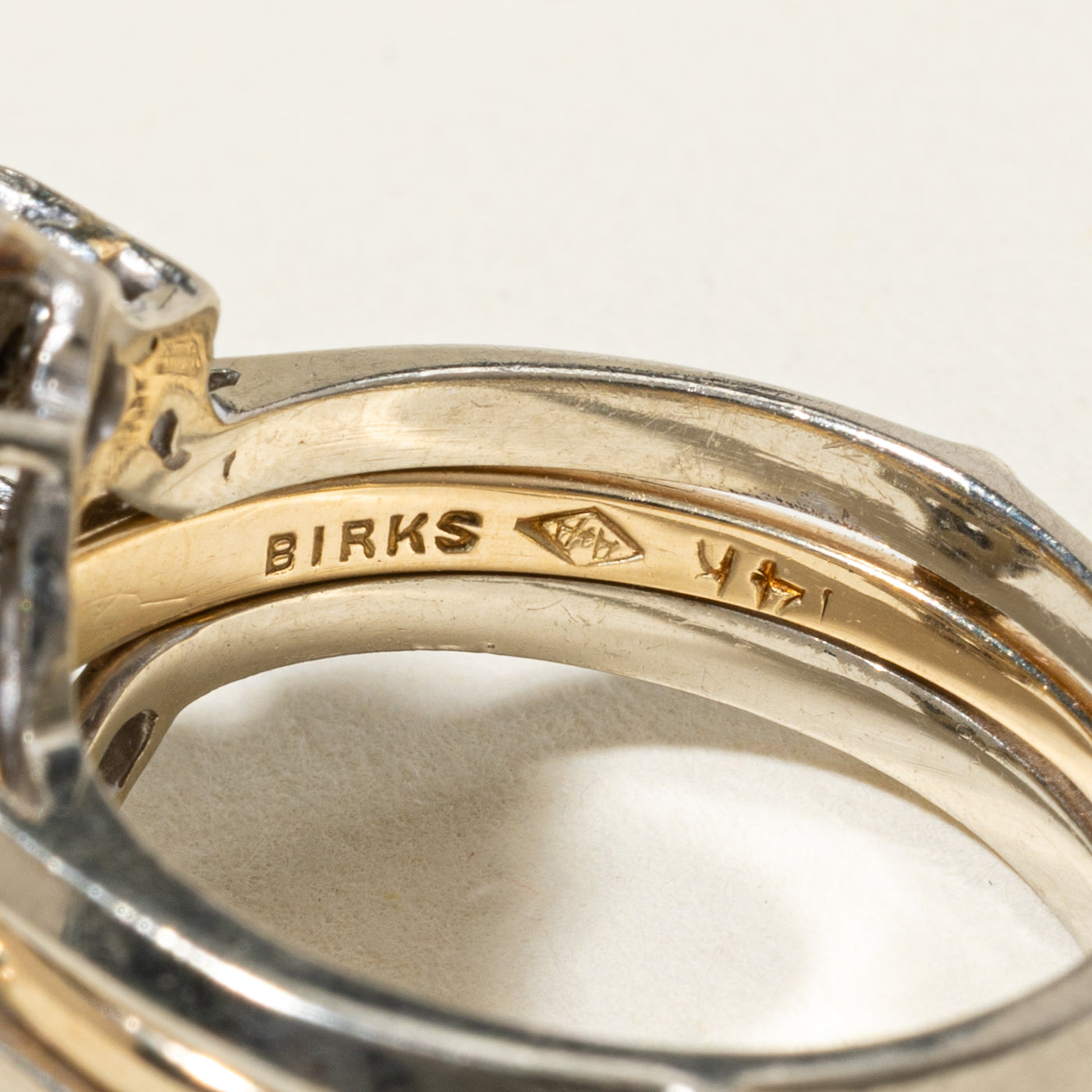 Birks' Diamond Cluster Star Geometric Wedding Ring Set | 0.72ct VS2 G/H, 0.71ctw | SZ 7.5