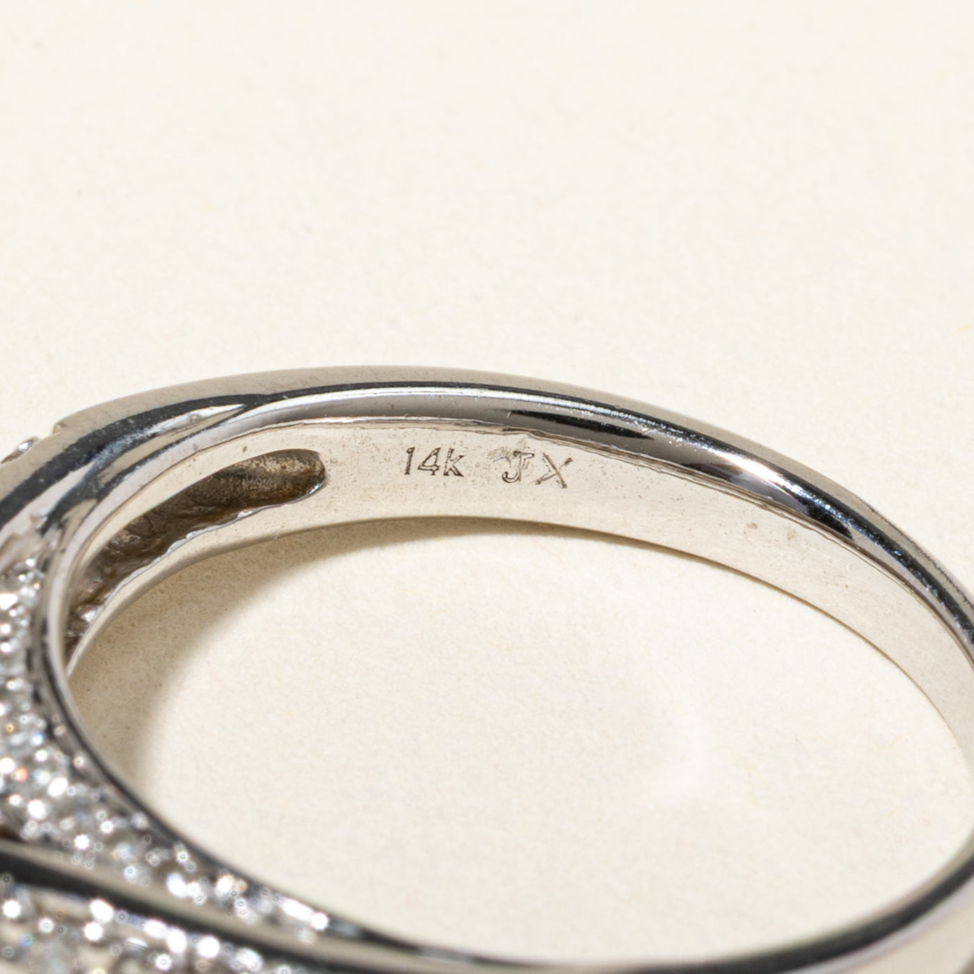14k Diamond Pave Set Accented Engagement Ring | 0.43ct I1 G/H, 0.37ctw | SZ 7